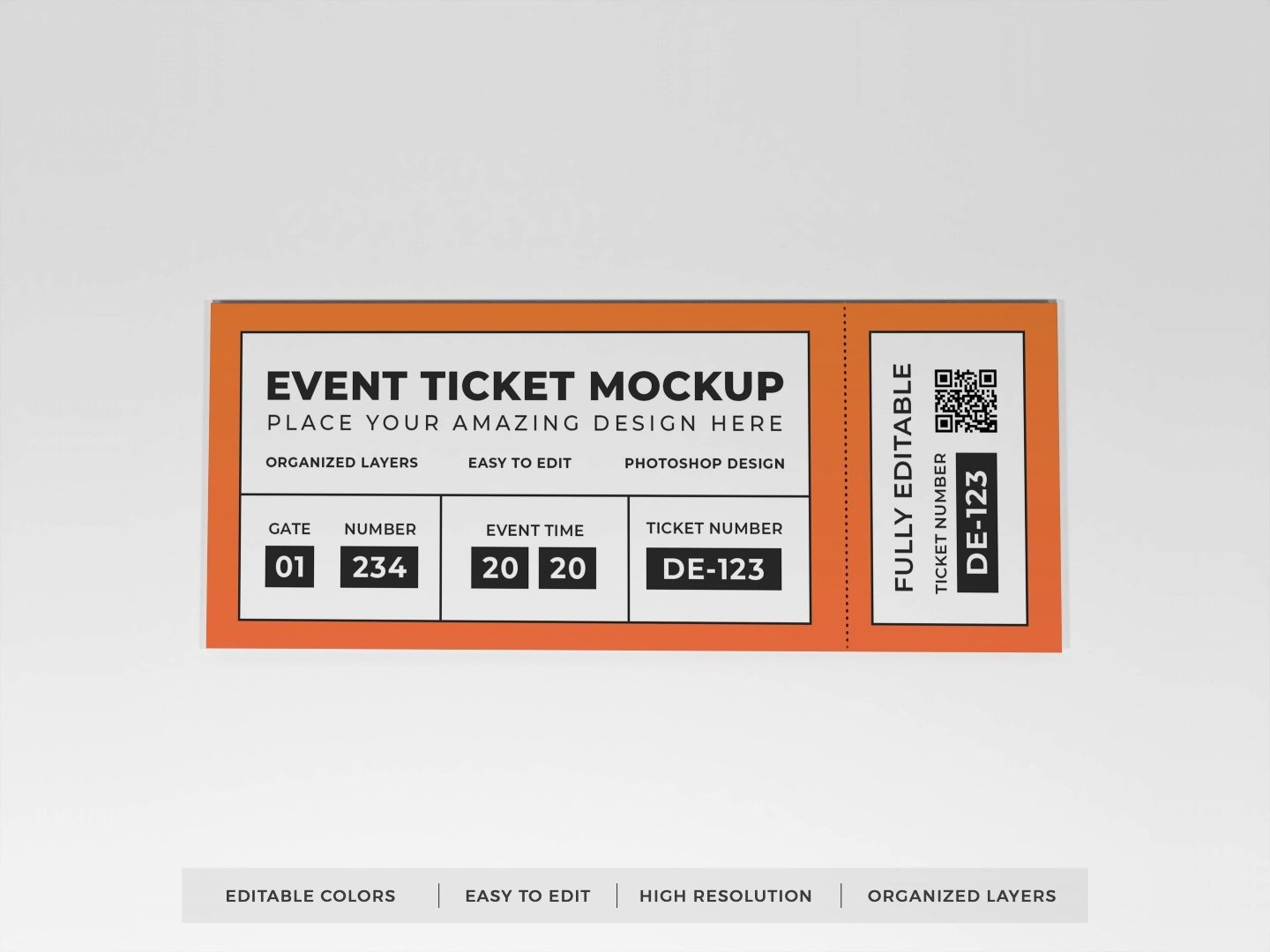 10款活动门票机票优惠券设计贴图样机 Event Ticket Mockup Bundle Vol 1_img_2