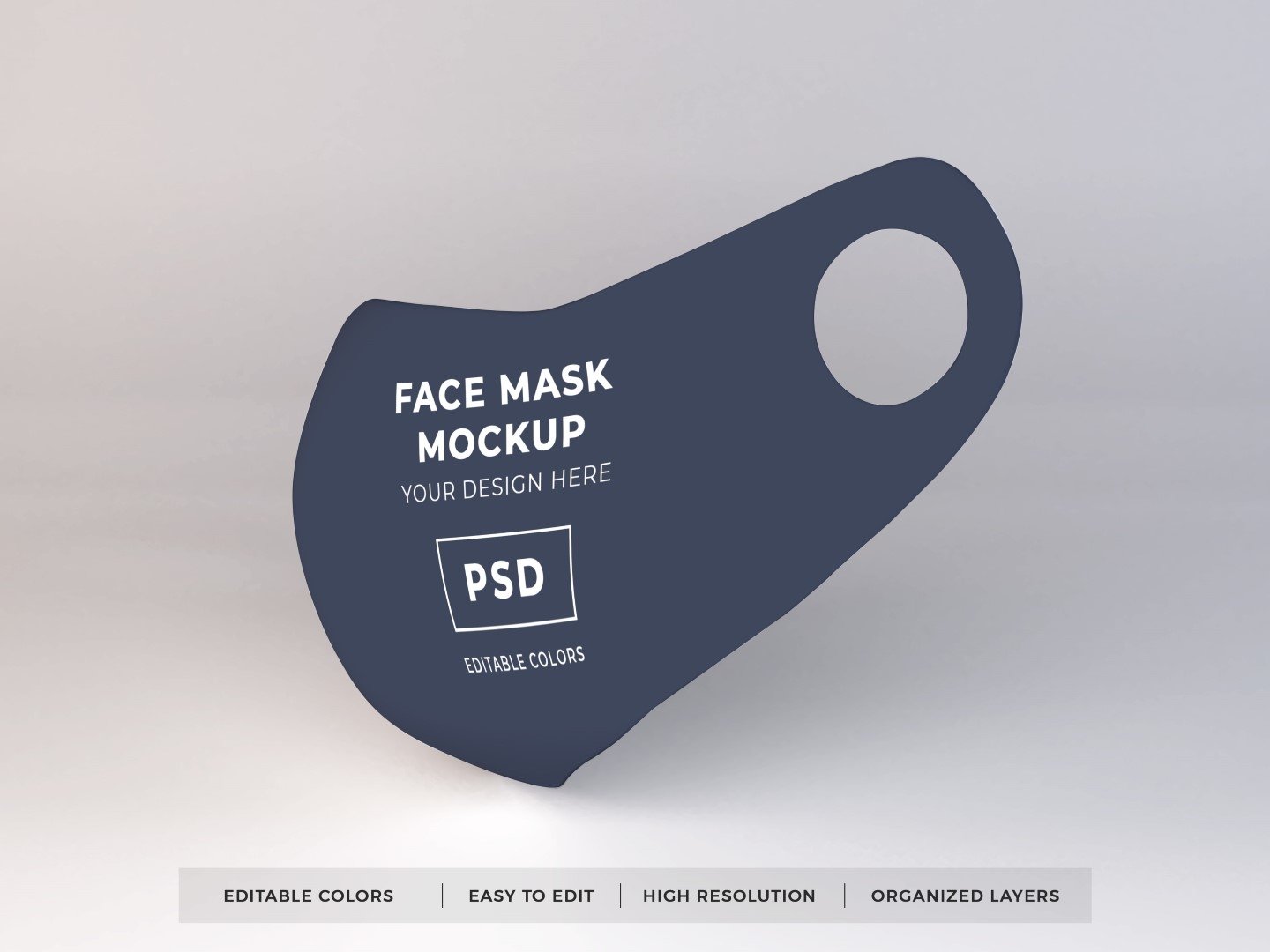 10个医用防护面罩口罩设计贴图样机 Face Mask Mockup Template Bundle Vol 1_img_2