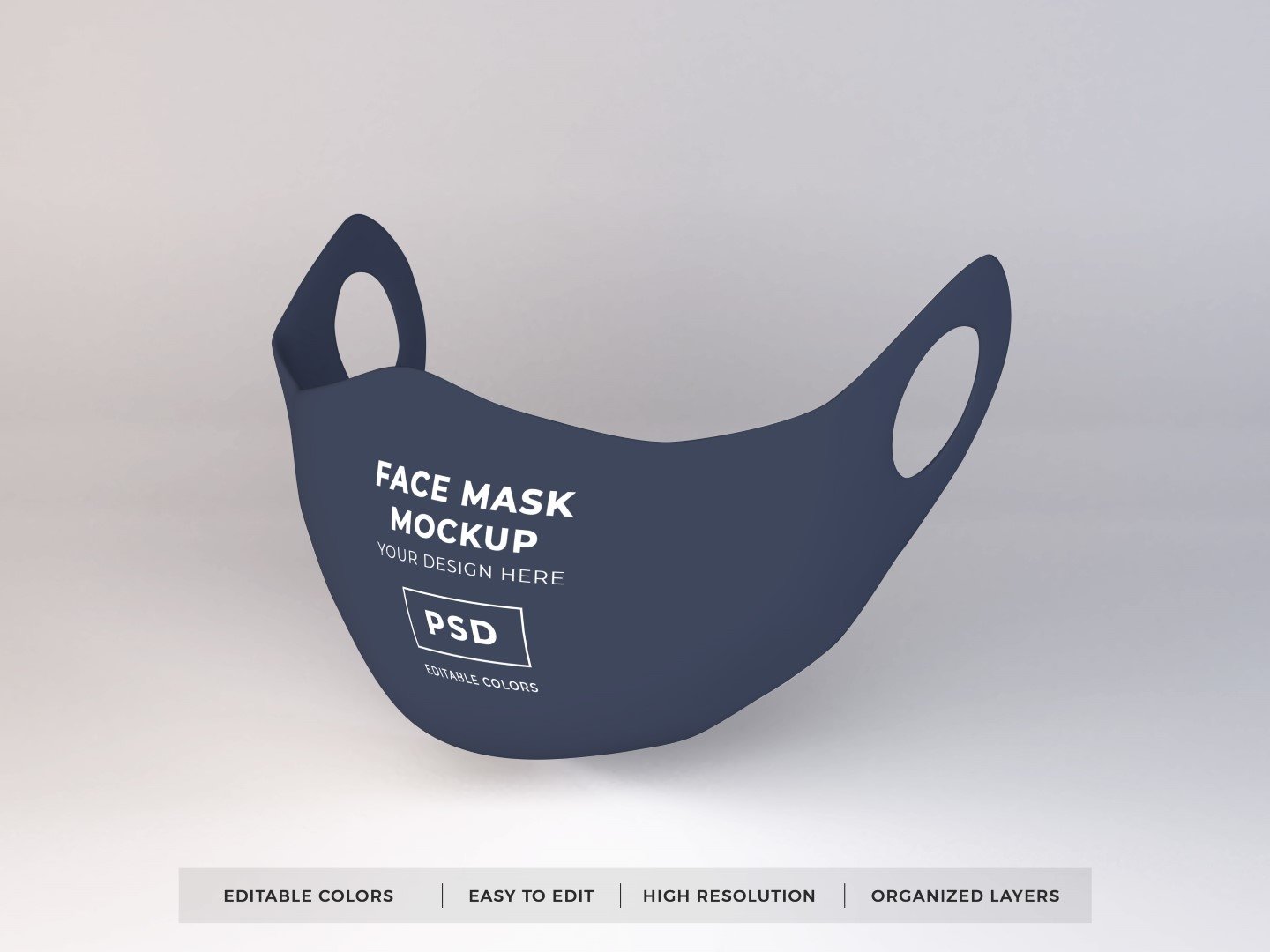 10个医用防护面罩口罩设计贴图样机 Face Mask Mockup Template Bundle Vol 1_img_2