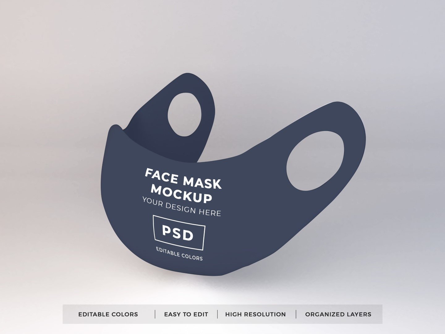 10个医用防护面罩口罩设计贴图样机 Face Mask Mockup Template Bundle Vol 1_img_2