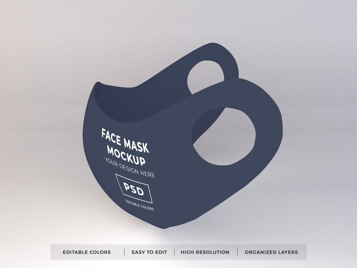 10个医用防护面罩口罩设计贴图样机 Face Mask Mockup Template Bundle Vol 1_img_2