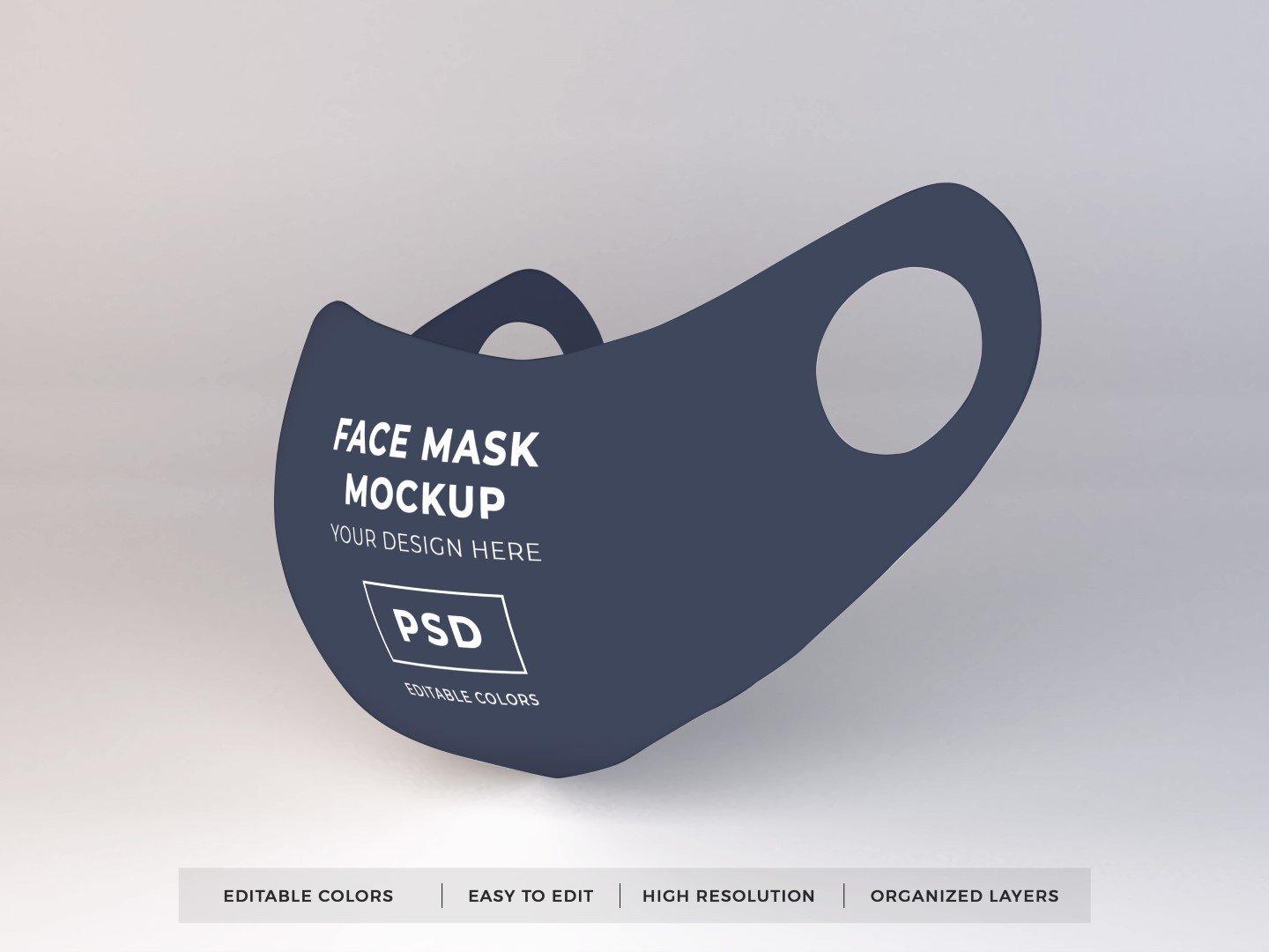 10个医用防护面罩口罩设计贴图样机 Face Mask Mockup Template Bundle Vol 1_img_2