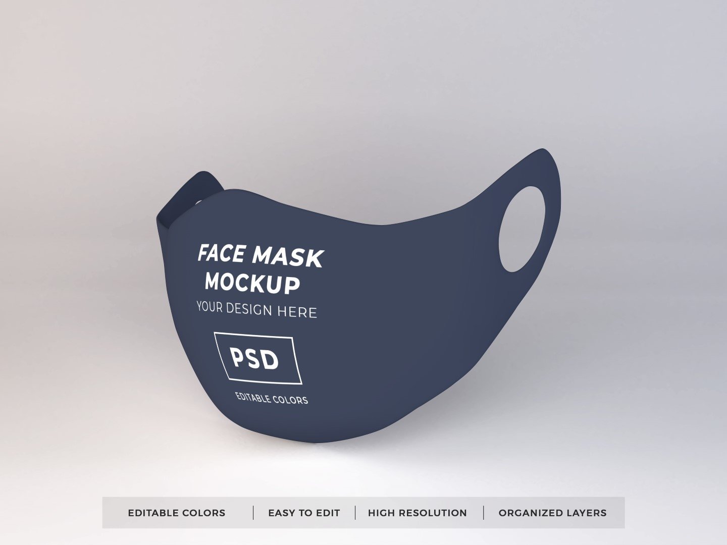 10个医用防护面罩口罩设计贴图样机 Face Mask Mockup Template Bundle Vol 1_img_2