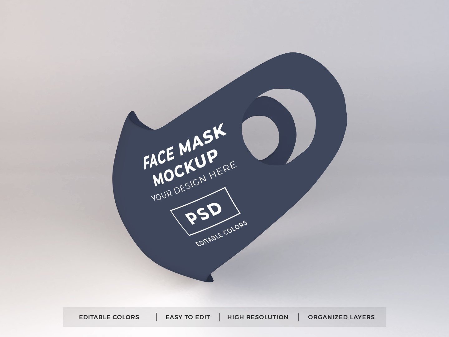 10个医用防护面罩口罩设计贴图样机 Face Mask Mockup Template Bundle Vol 1_img_2