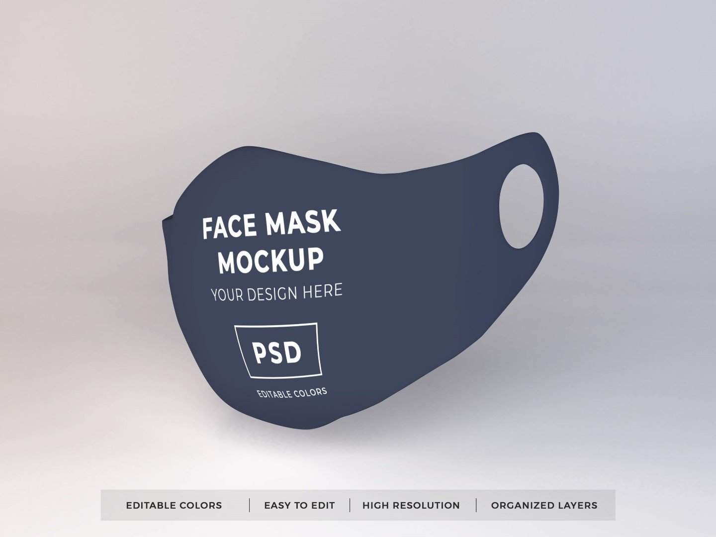 10个医用防护面罩口罩设计贴图样机 Face Mask Mockup Template Bundle Vol 1_img_2