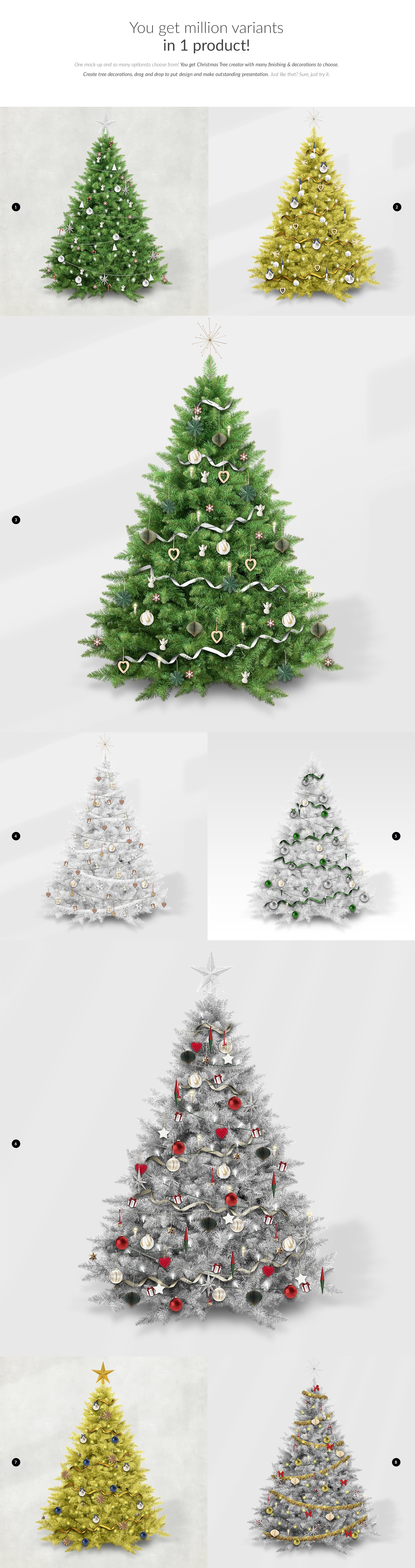 时尚圣诞树场景创造者装饰图案PSD素材 Christmas Tree Creator Mockup_img_2