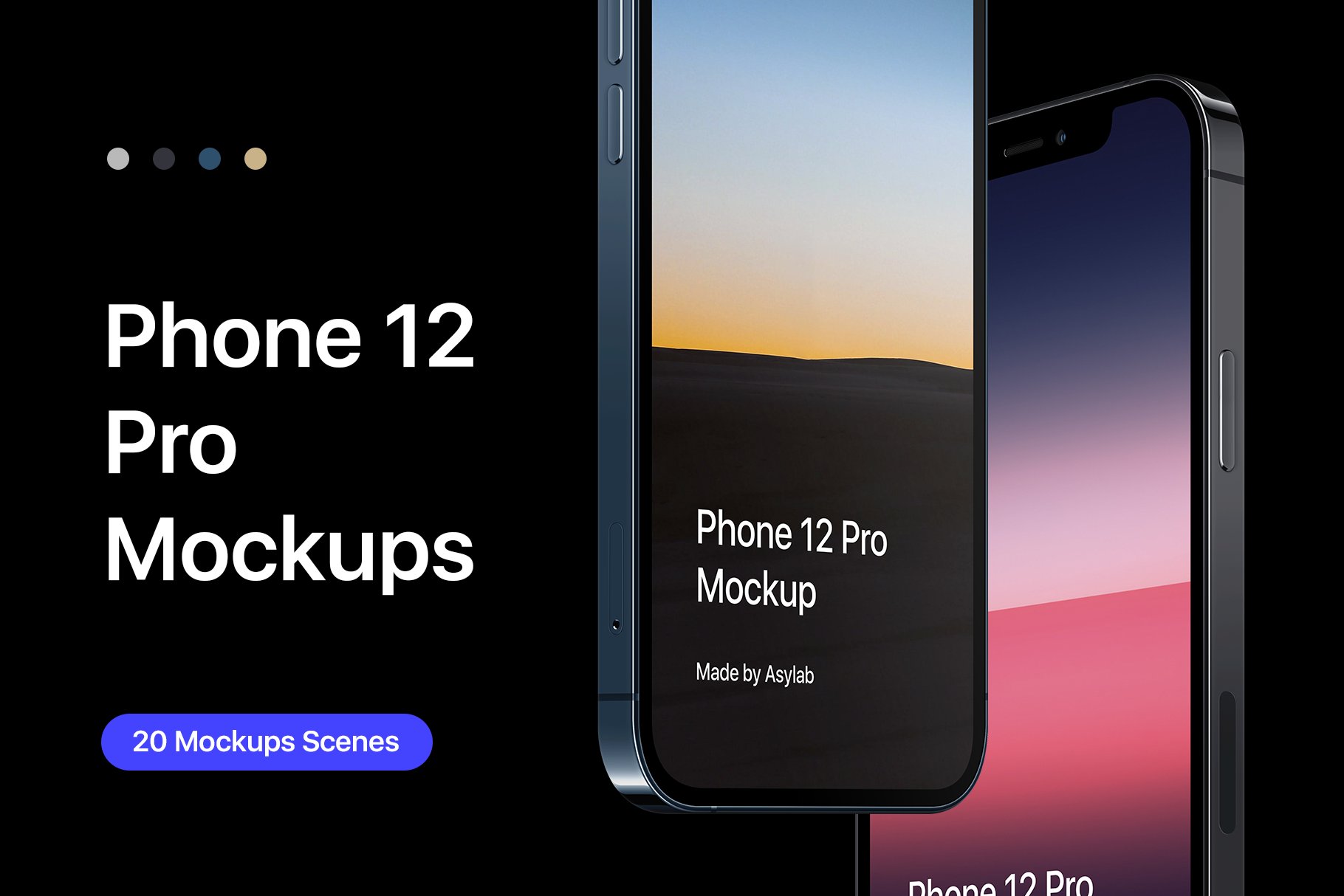 20款苹果iPhone 12 Pro智能手机APP界面设计贴图屏幕演示样机 Phone 12 Pro - 20 Mockups Scenes_img_2