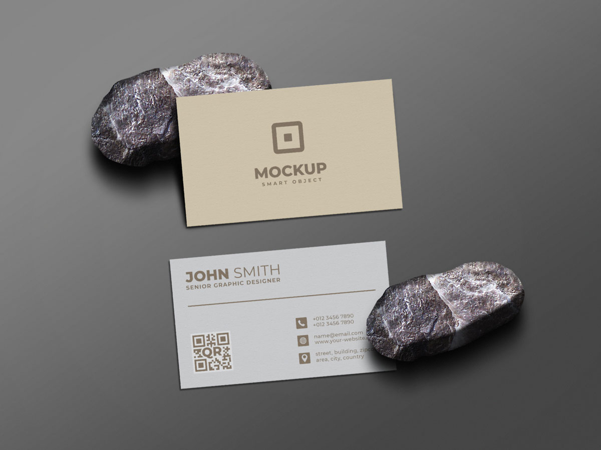 6款极简带阴影商务名片卡片设计贴图样机 Minimal And Clean Business Card Mockup_img_2