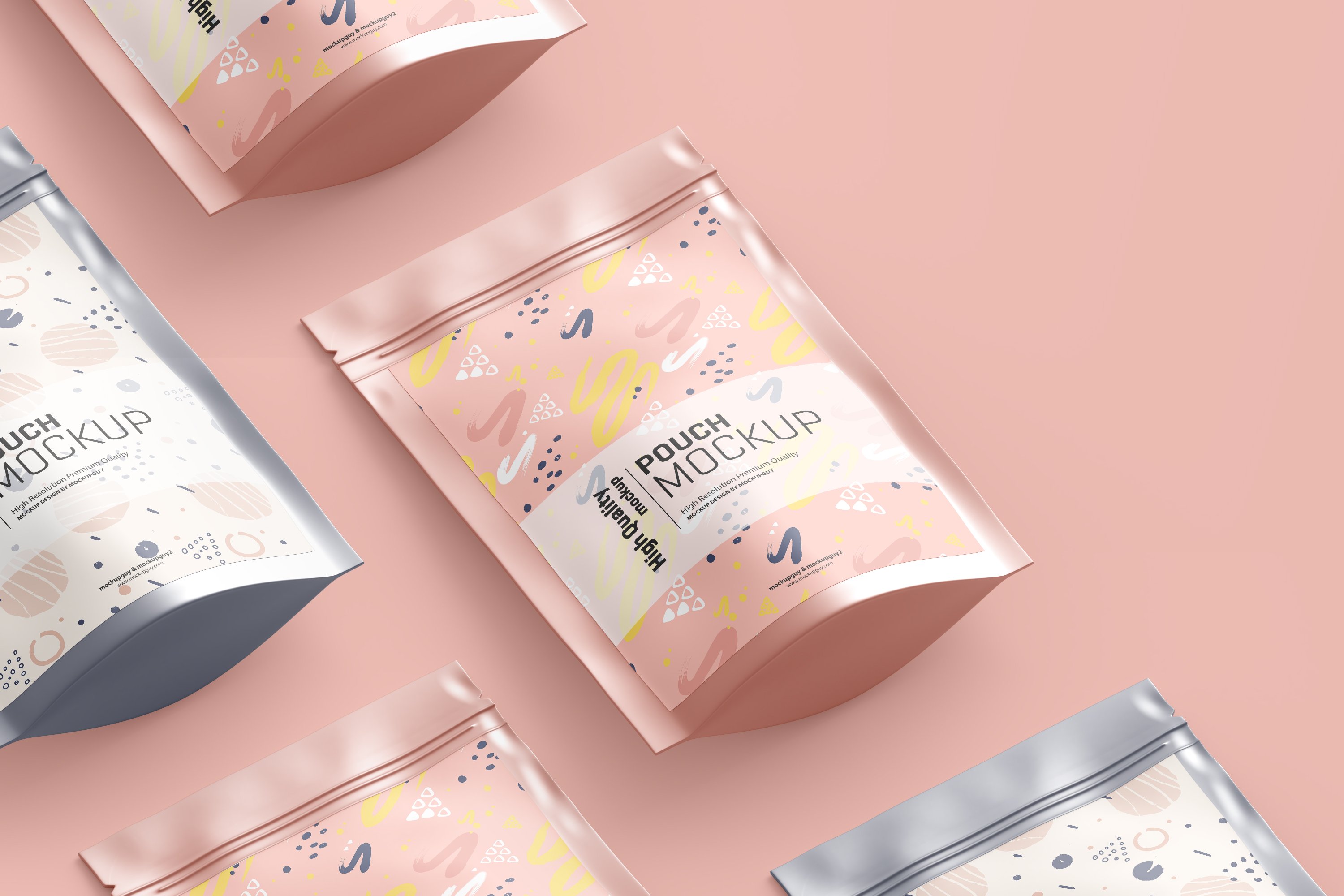 15款自立式食品小零食塑料自封袋设计贴图样机 Stand Up Pouch Mockup_img_2