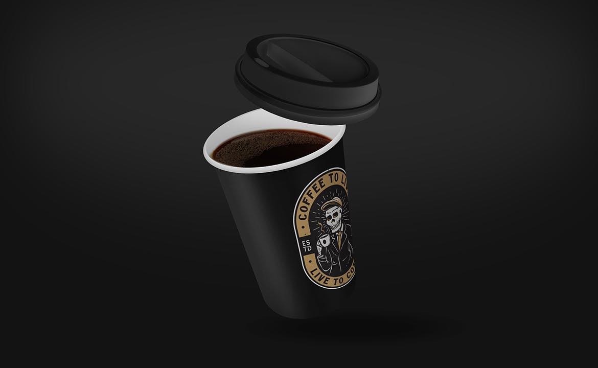 一次性外卖咖啡纸杯设计展示贴图样机 Coffee Cup Sleeve Mockup_img_2