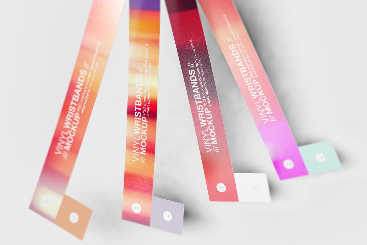 潮流塑料腕带设计贴图样机模板 Vinyl Wristbands Mockup Vol3_img_2