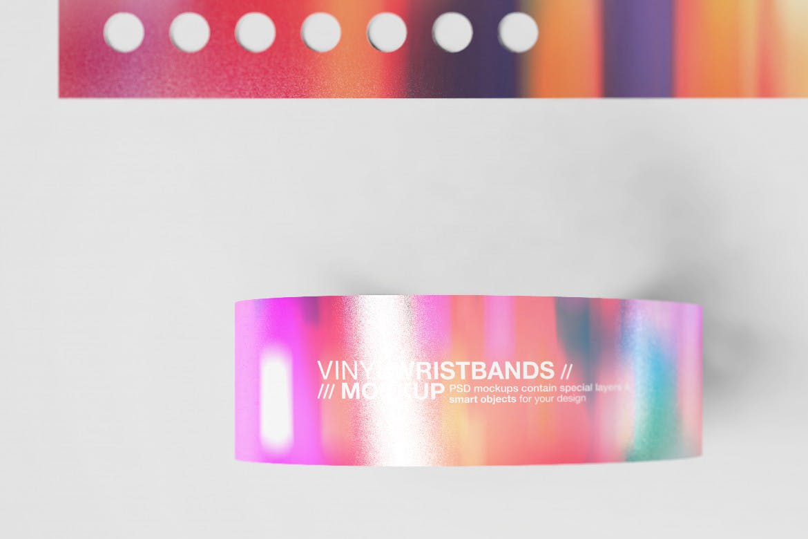 潮流塑料腕带设计贴图样机模板 Vinyl Wristbands Mockup Vol3_img_2