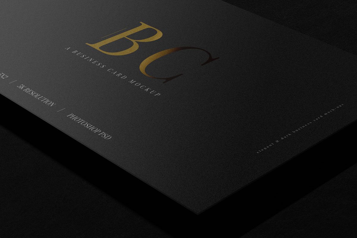 黑色商务名片卡片设计贴图样机 Dark Business Card Mockups_img_2