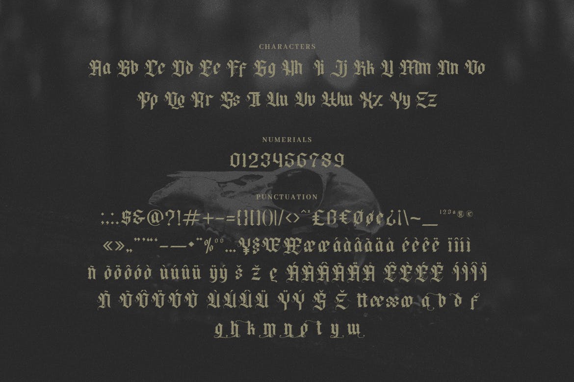 复古哥特式海报标题Logo文字英文字体设计素材 Malcolm Naville - Vintage Gothic Blackletter_img_2