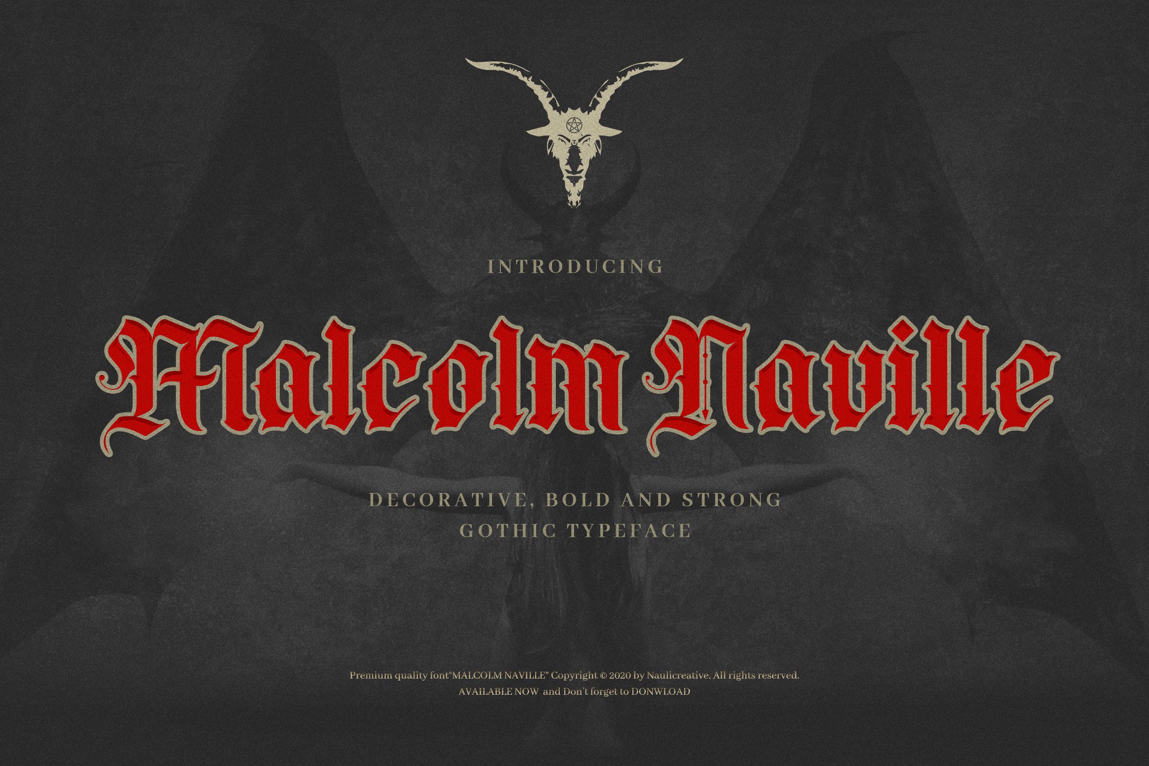 复古哥特式海报标题Logo文字英文字体设计素材 Malcolm Naville - Vintage Gothic Blackletter_img_2