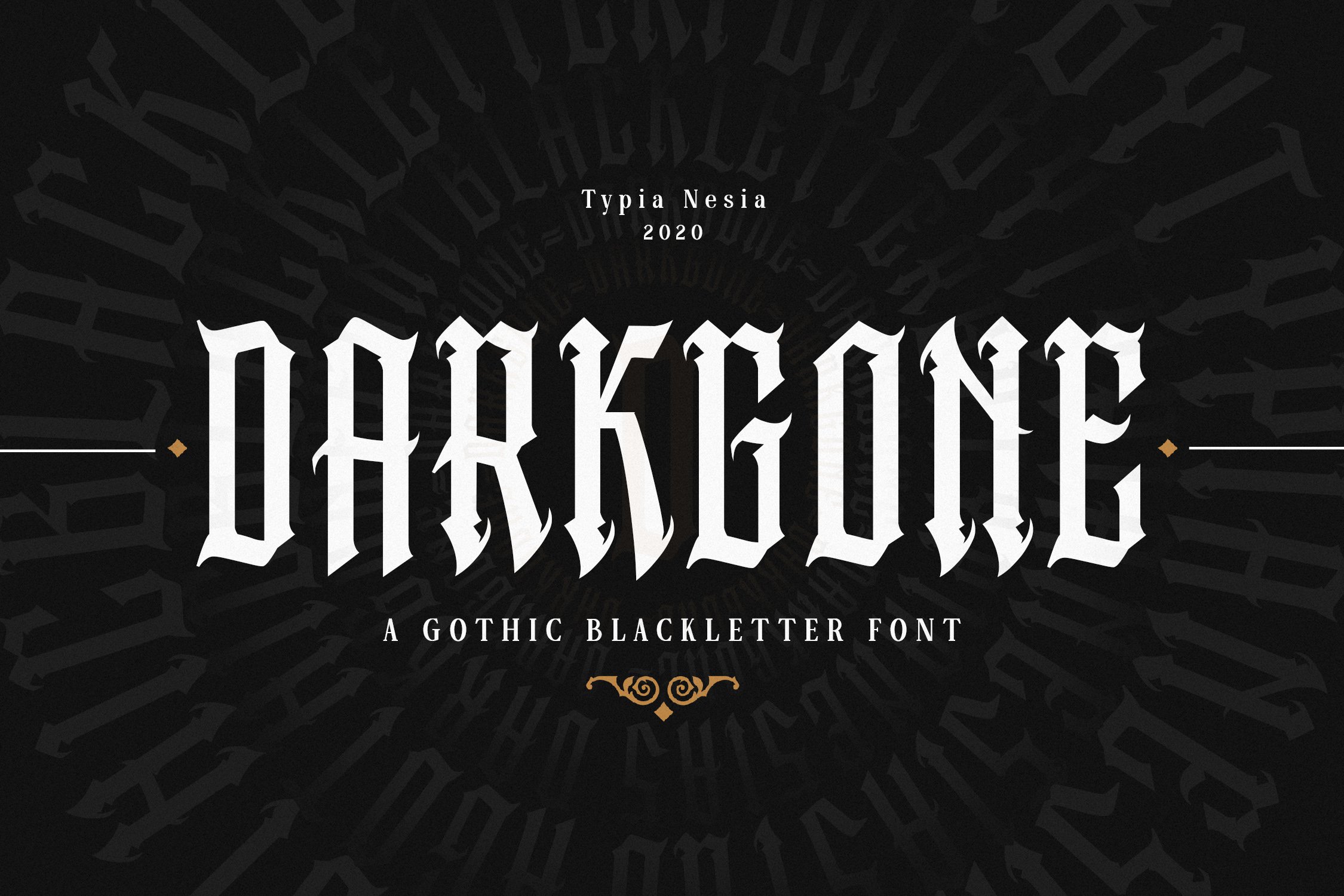 经典复古哥特风格海报品牌标题Logo设计英文字体素材 Darkgone - Gothic Blackletter Font_img_2