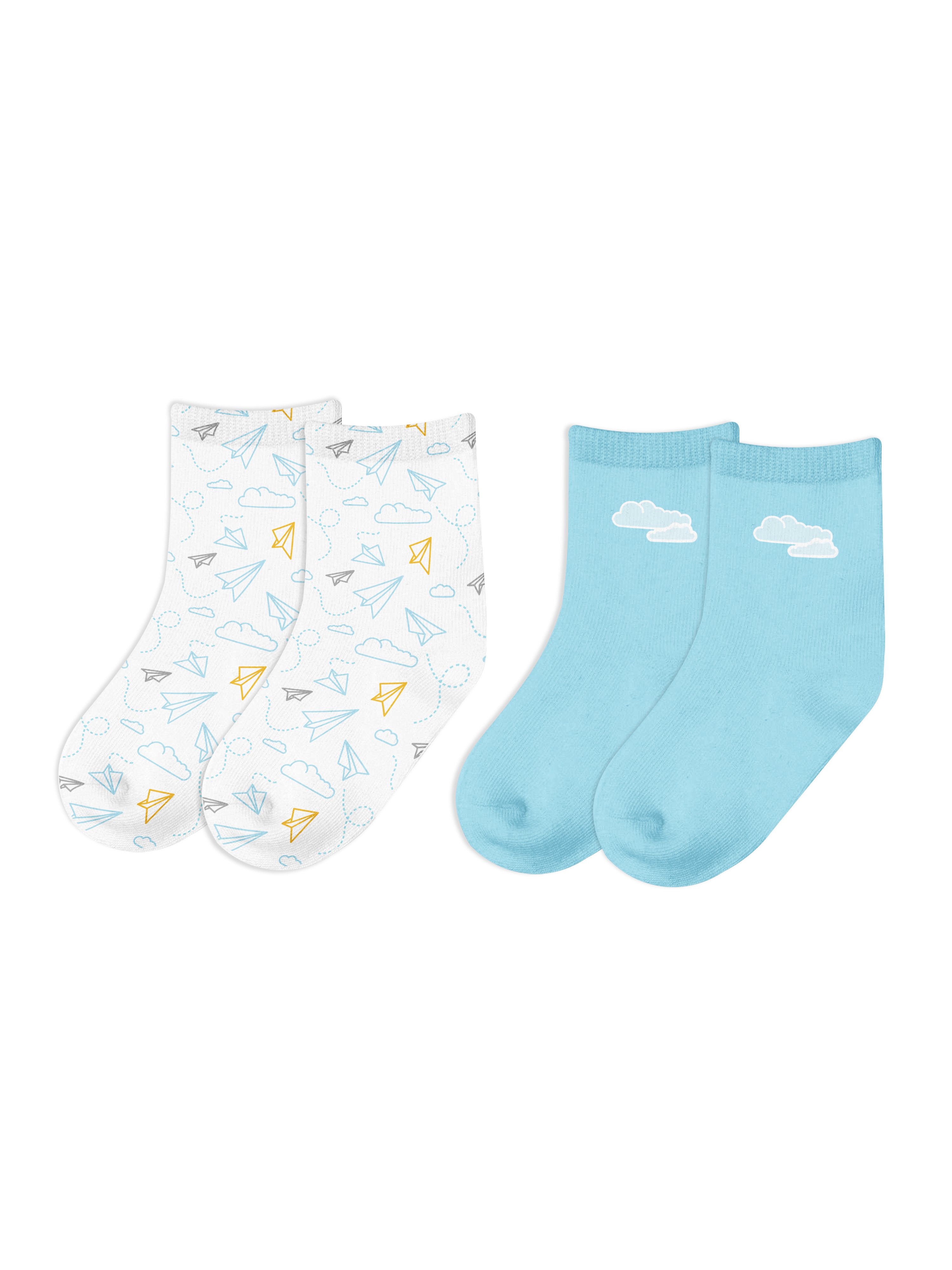 婴儿长装袜子印花图案设计展示贴图样机合集 Baby Crew Socks Mockups Set_img_2