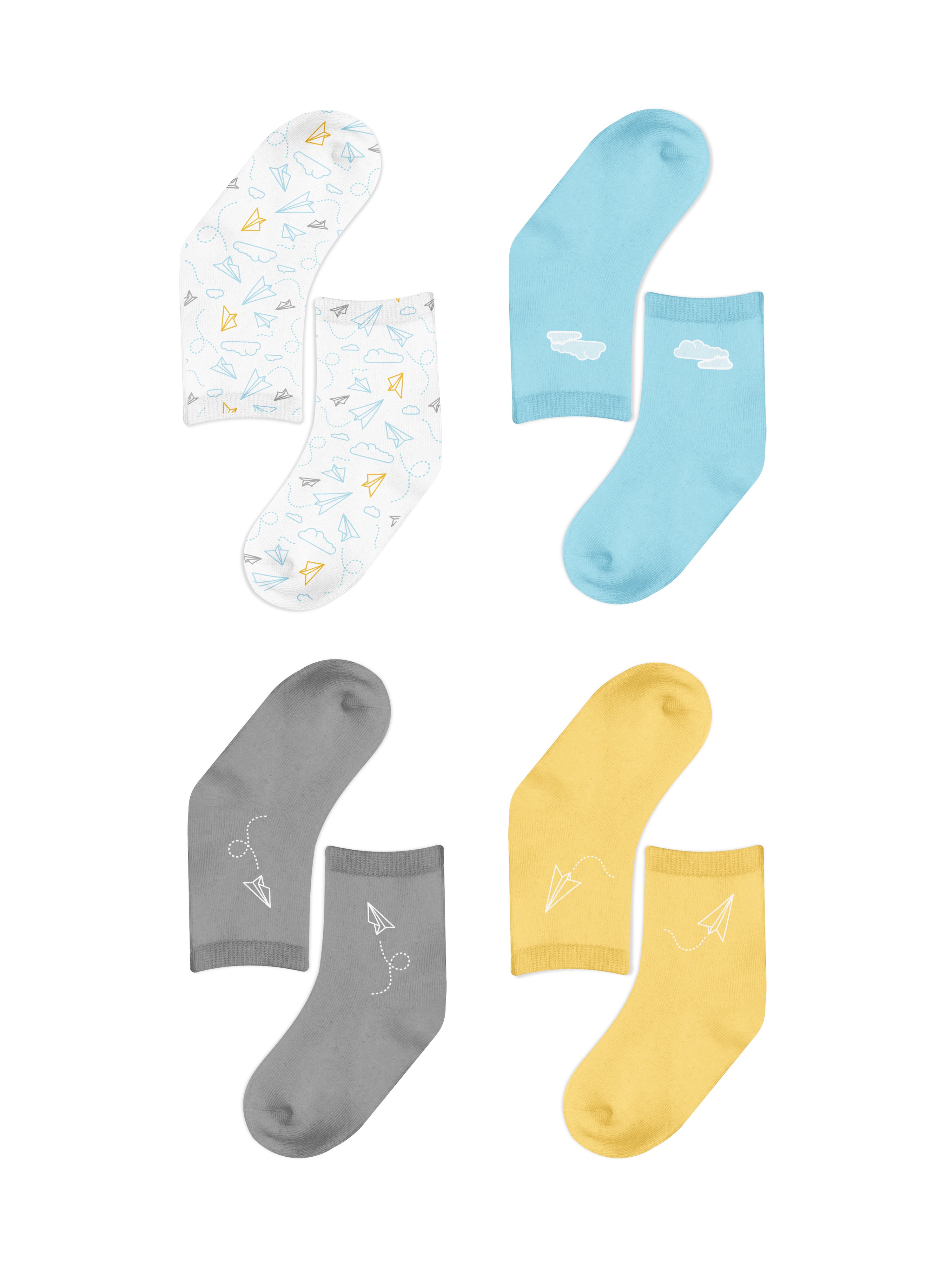 婴儿长装袜子印花图案设计展示贴图样机合集 Baby Crew Socks Mockups Set_img_2