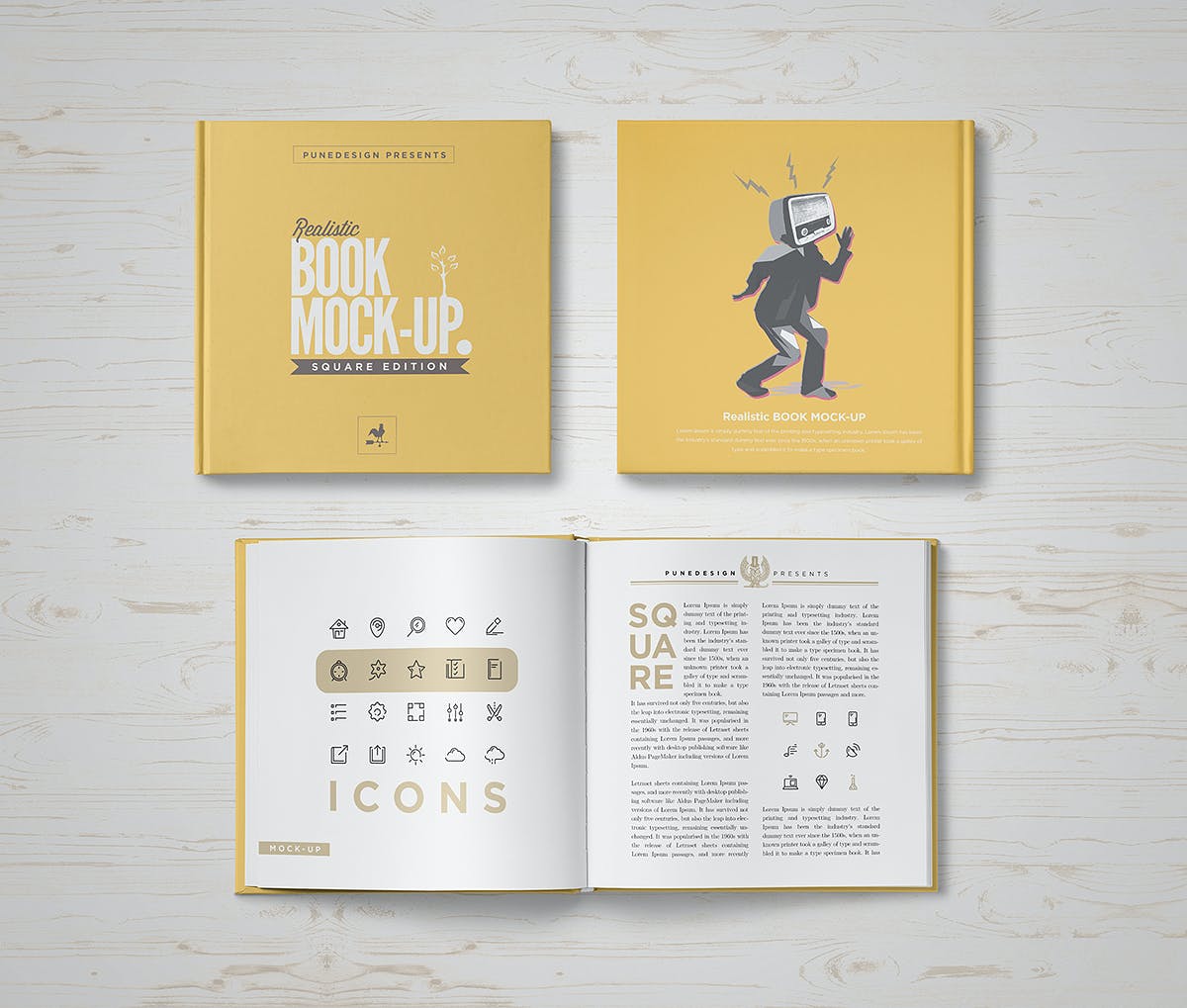 11款方形精装书设计贴图样机模板 Square Book Mockup 2_img_2