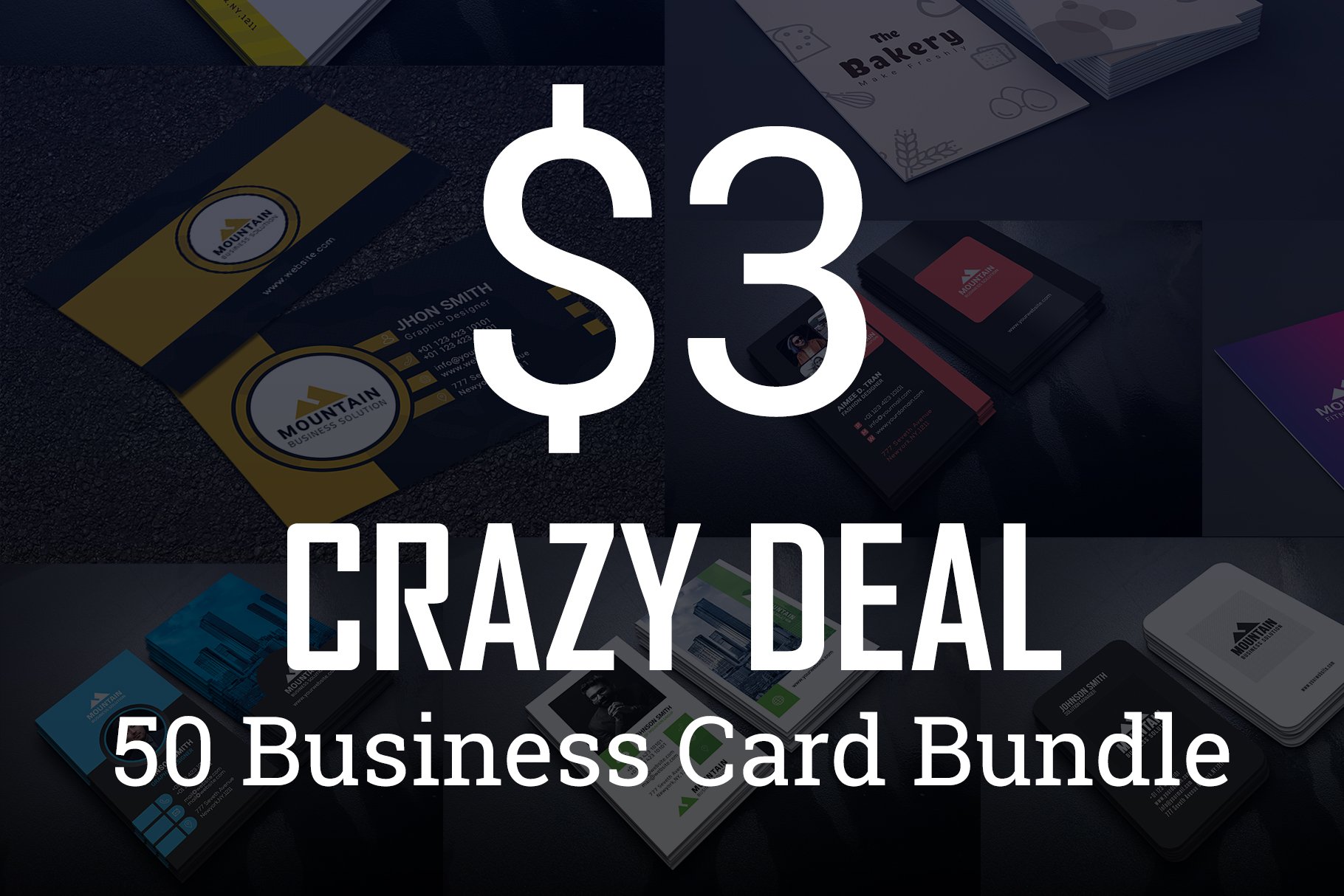 50款商务名片卡片设计PSD模板合集 50 Business Card Bundle - Crazy_img_2