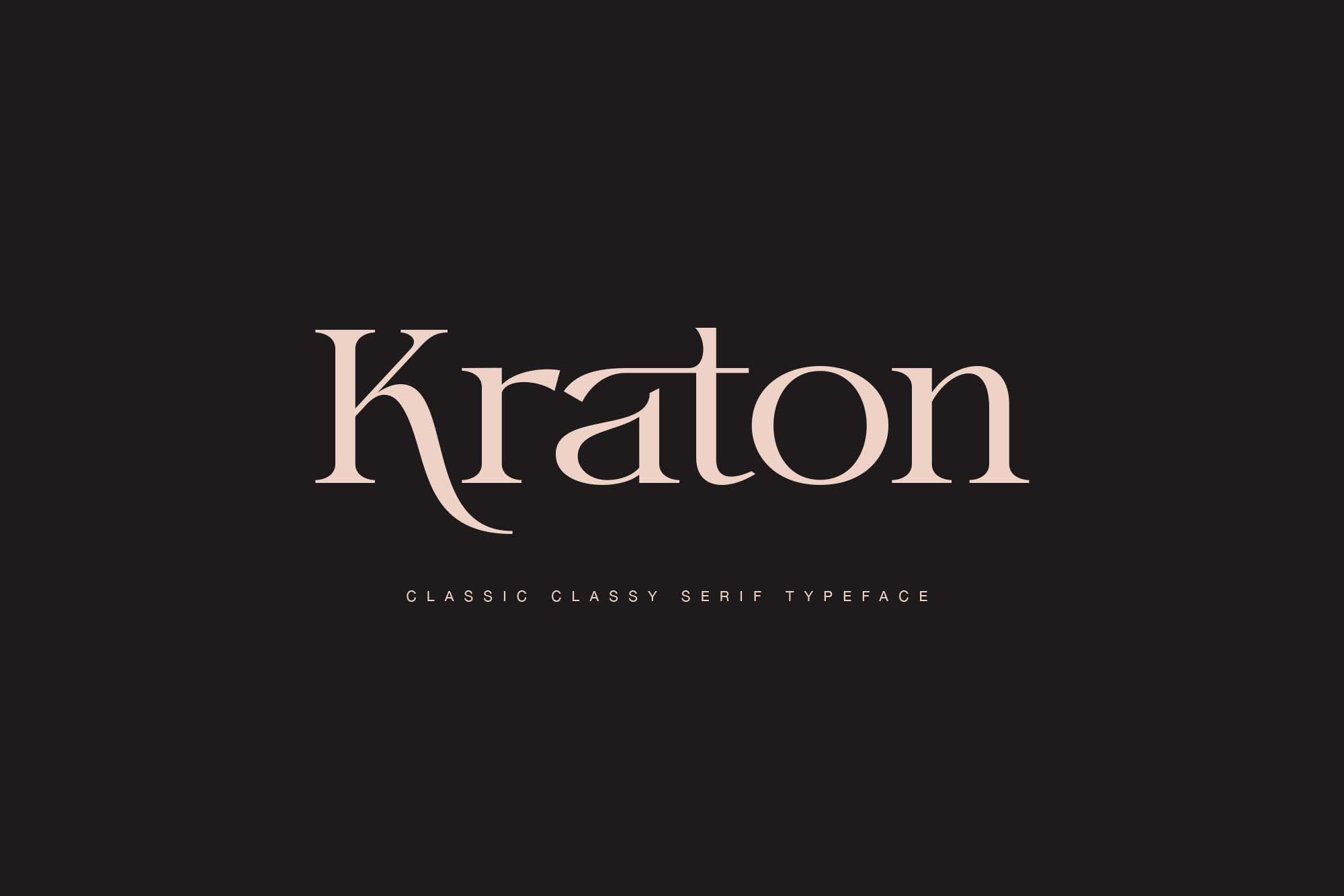 时尚优雅平面海报杂志标题Logo文字衬线英文字体素材 Kraton Classy Serif Font_img_2