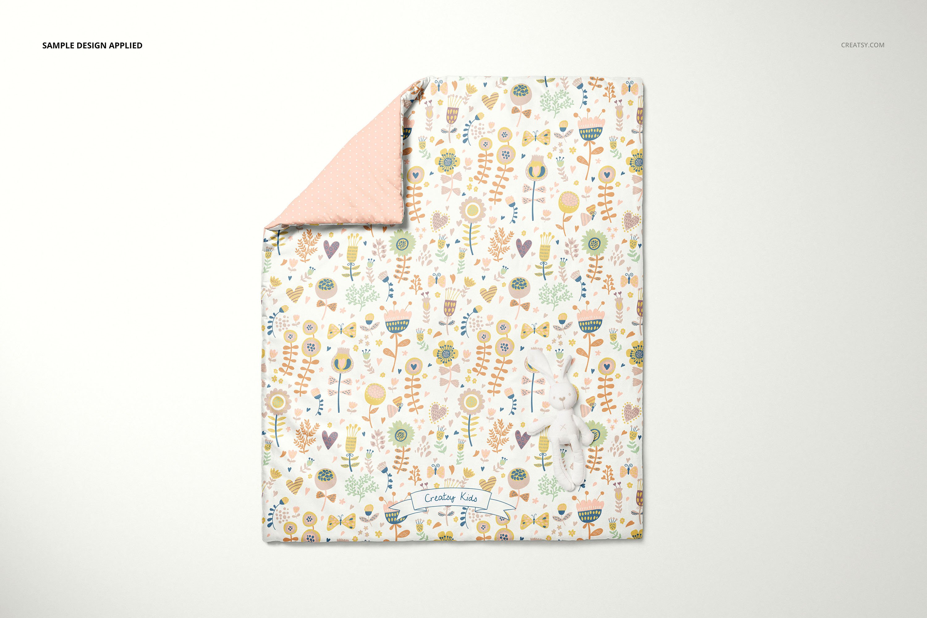 婴儿羽绒被套印花图案设计展示样机合集 Baby Duvet Cover Mockup Set_img_2