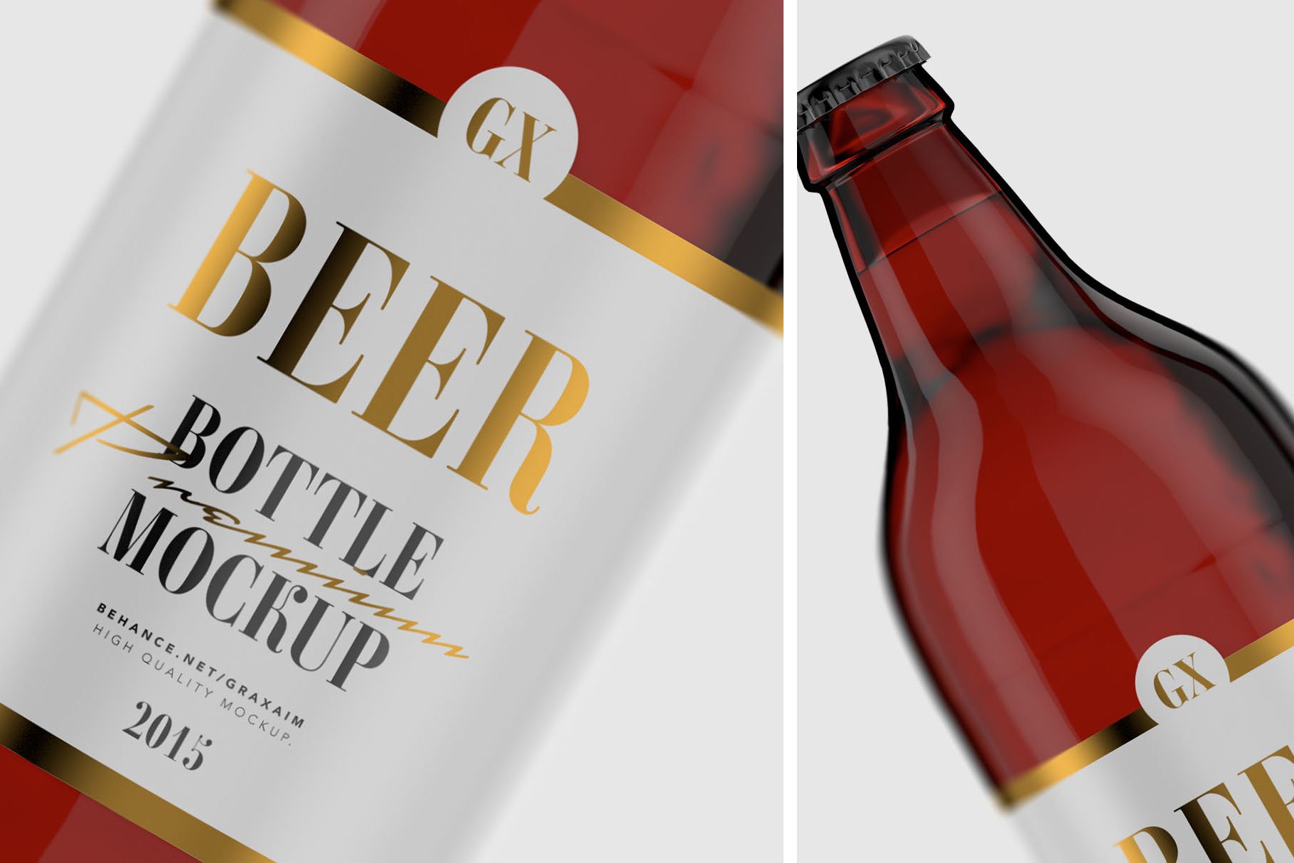 6套啤酒玻璃瓶易拉罐标签设计展示贴图样机合集 Beer Mockup Bundle_img_2