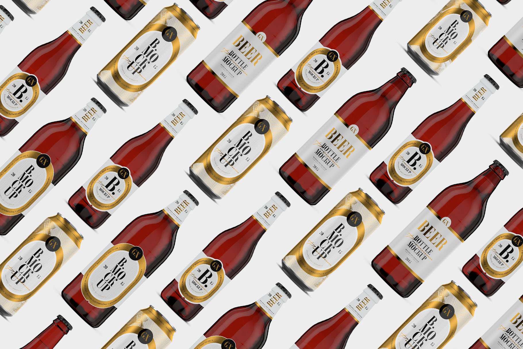 6套啤酒玻璃瓶易拉罐标签设计展示贴图样机合集 Beer Mockup Bundle_img_2