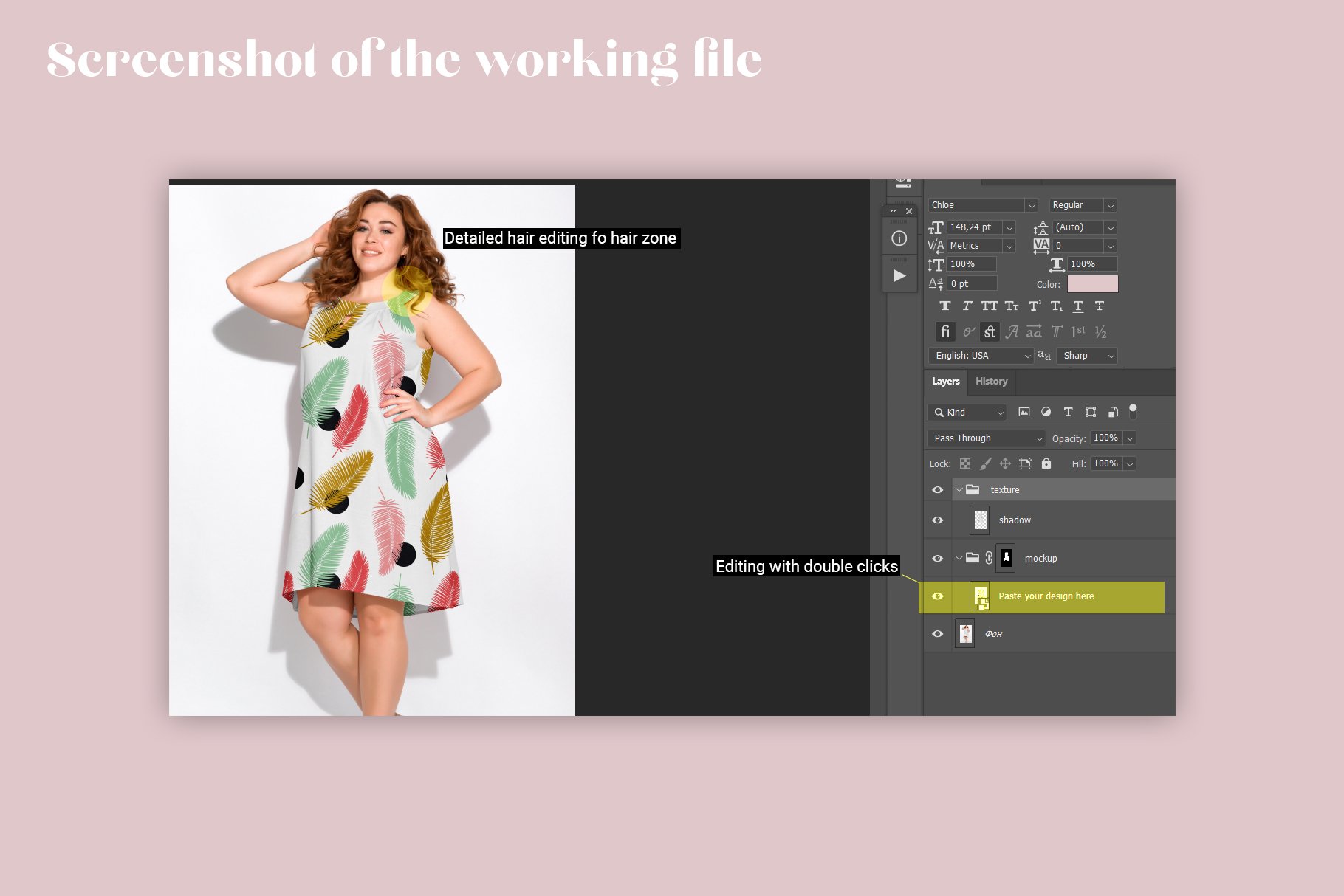 肥大加宽女式服装裙子印花图案设计贴图样机 Plus Size Woman Fashion Mockups_img_2