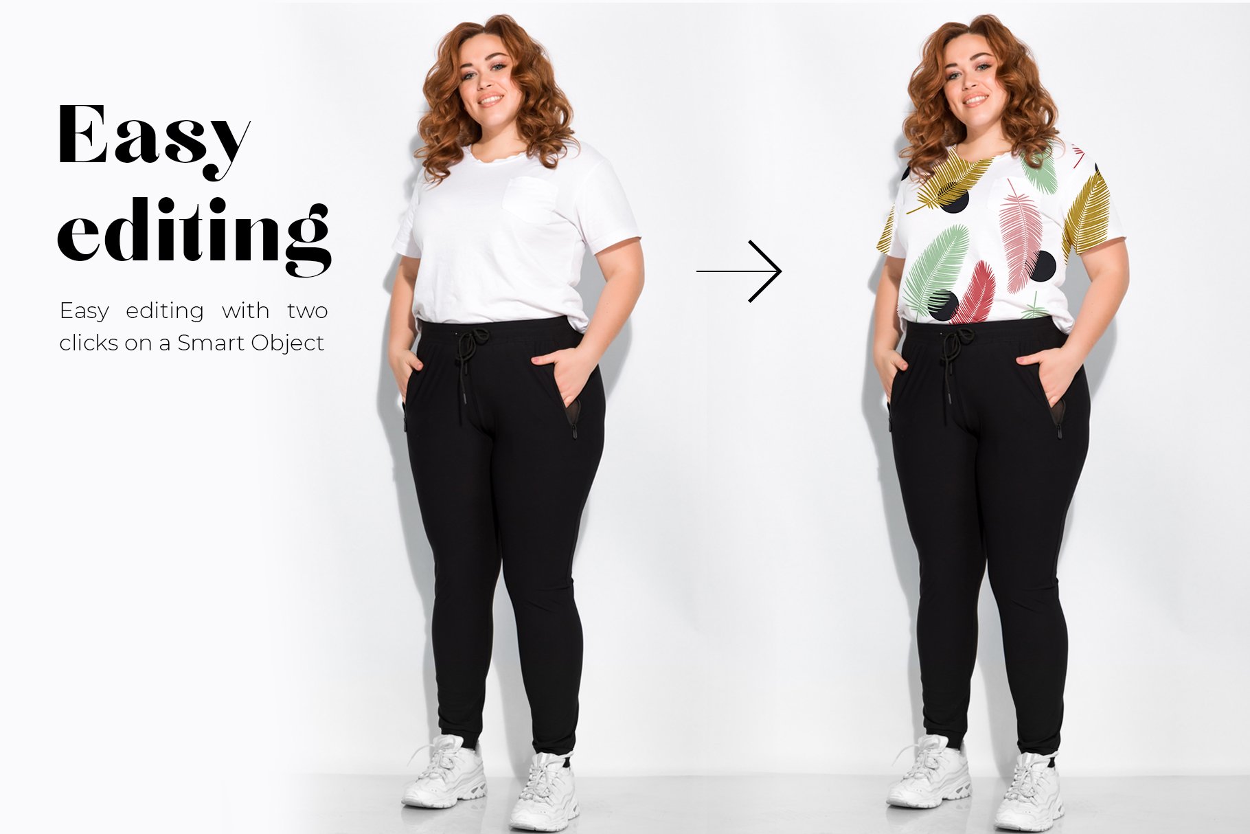 肥大加宽女式服装裙子印花图案设计贴图样机 Plus Size Woman Fashion Mockups_img_2