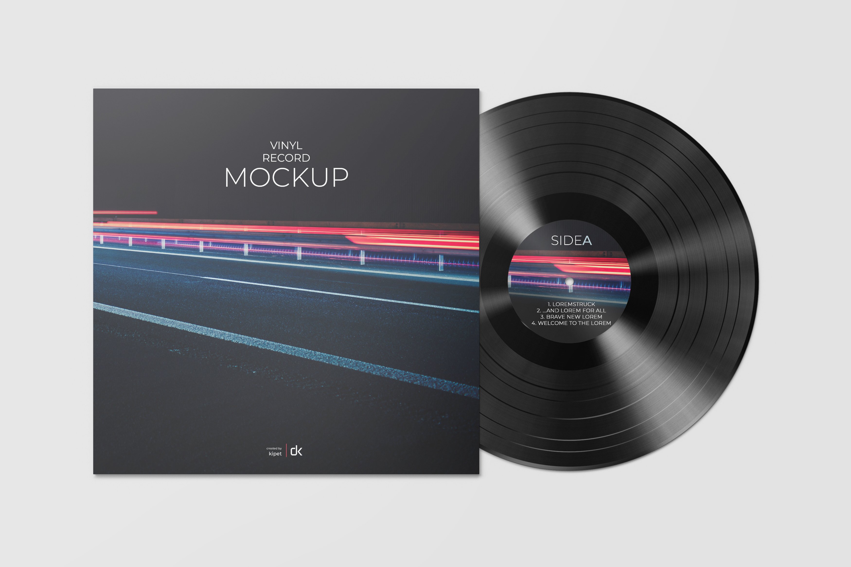 12款黑胶唱片包装纸袋设计展示贴图样机 Vinyl Record Mockup 3_img_2