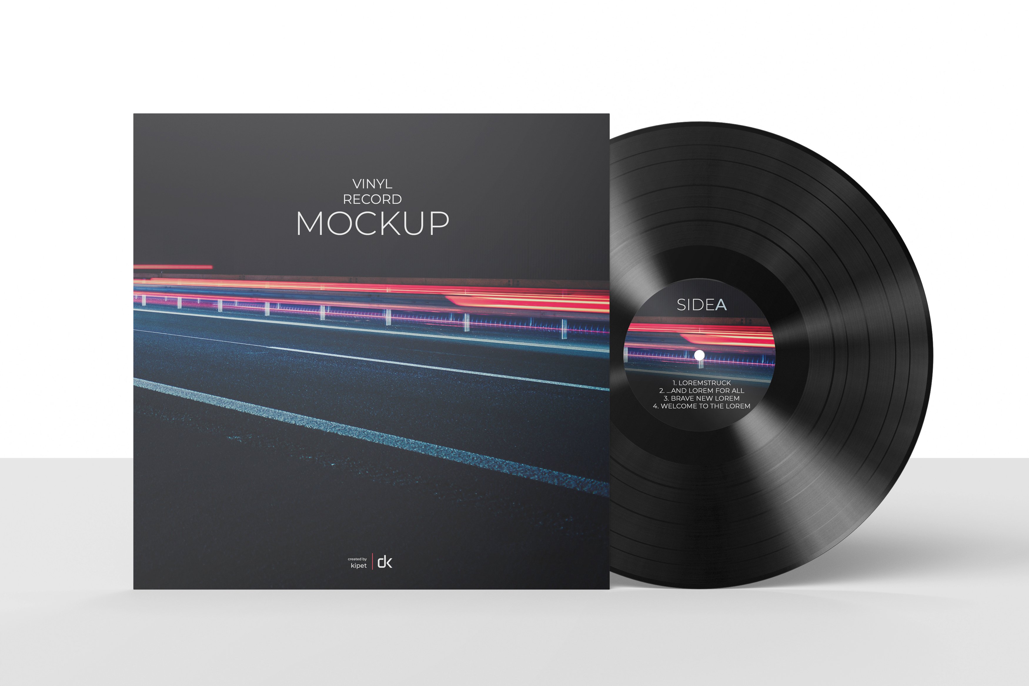 12款黑胶唱片包装纸袋设计展示贴图样机 Vinyl Record Mockup 3_img_2