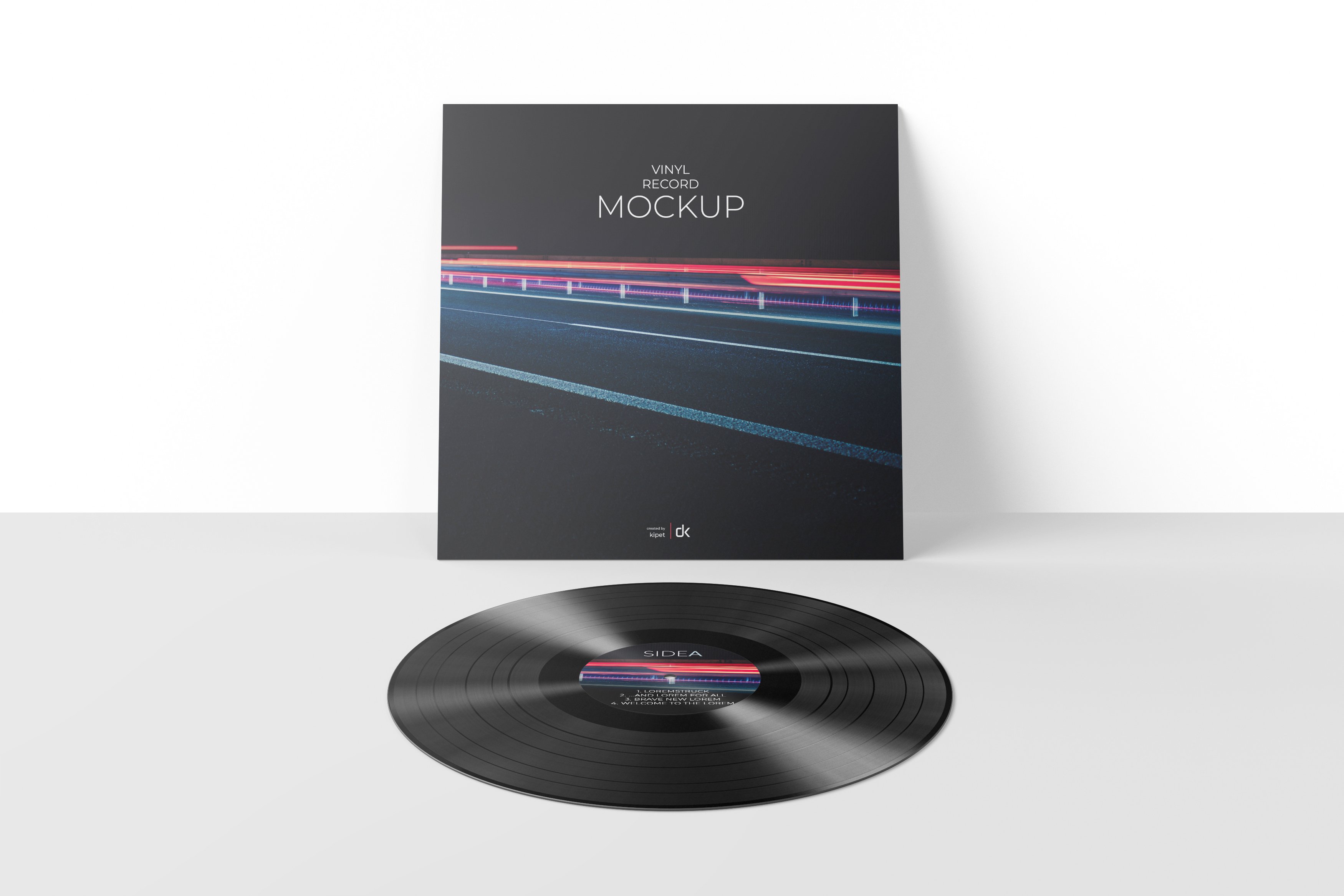 12款黑胶唱片包装纸袋设计展示贴图样机 Vinyl Record Mockup 3_img_2