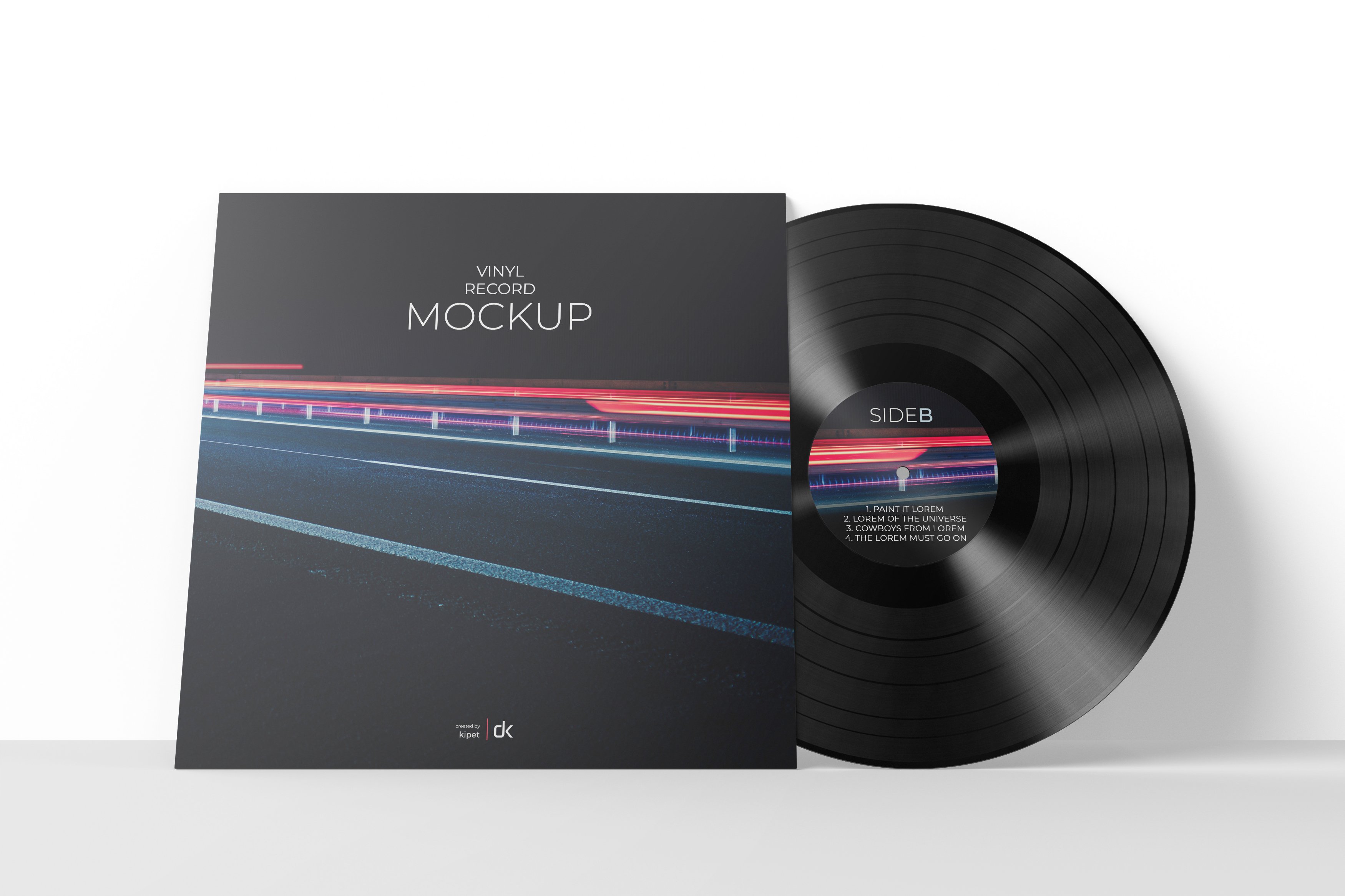 12款黑胶唱片包装纸袋设计展示贴图样机 Vinyl Record Mockup 3_img_2