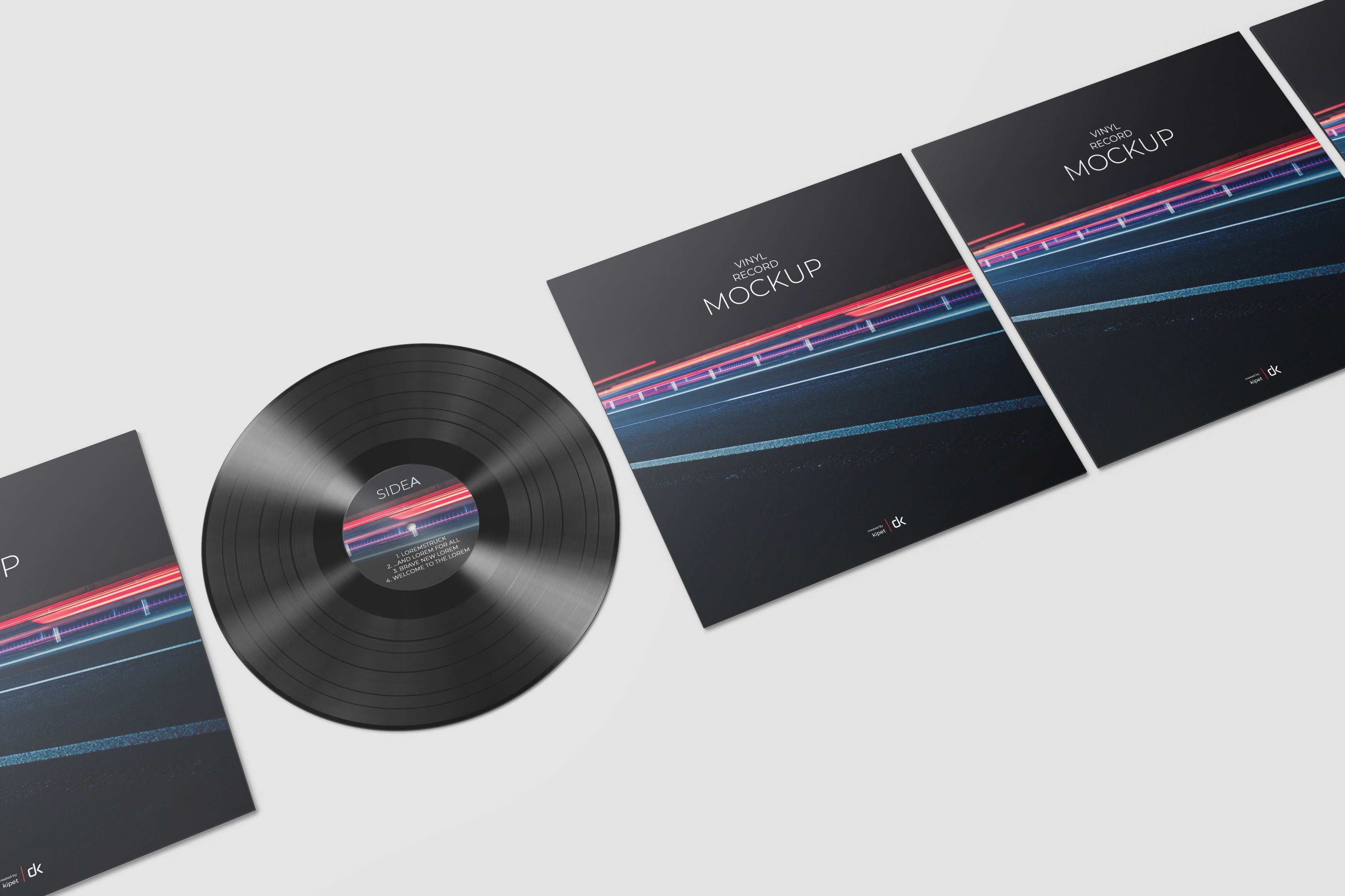 12款黑胶唱片包装纸袋设计展示贴图样机 Vinyl Record Mockup 3_img_2