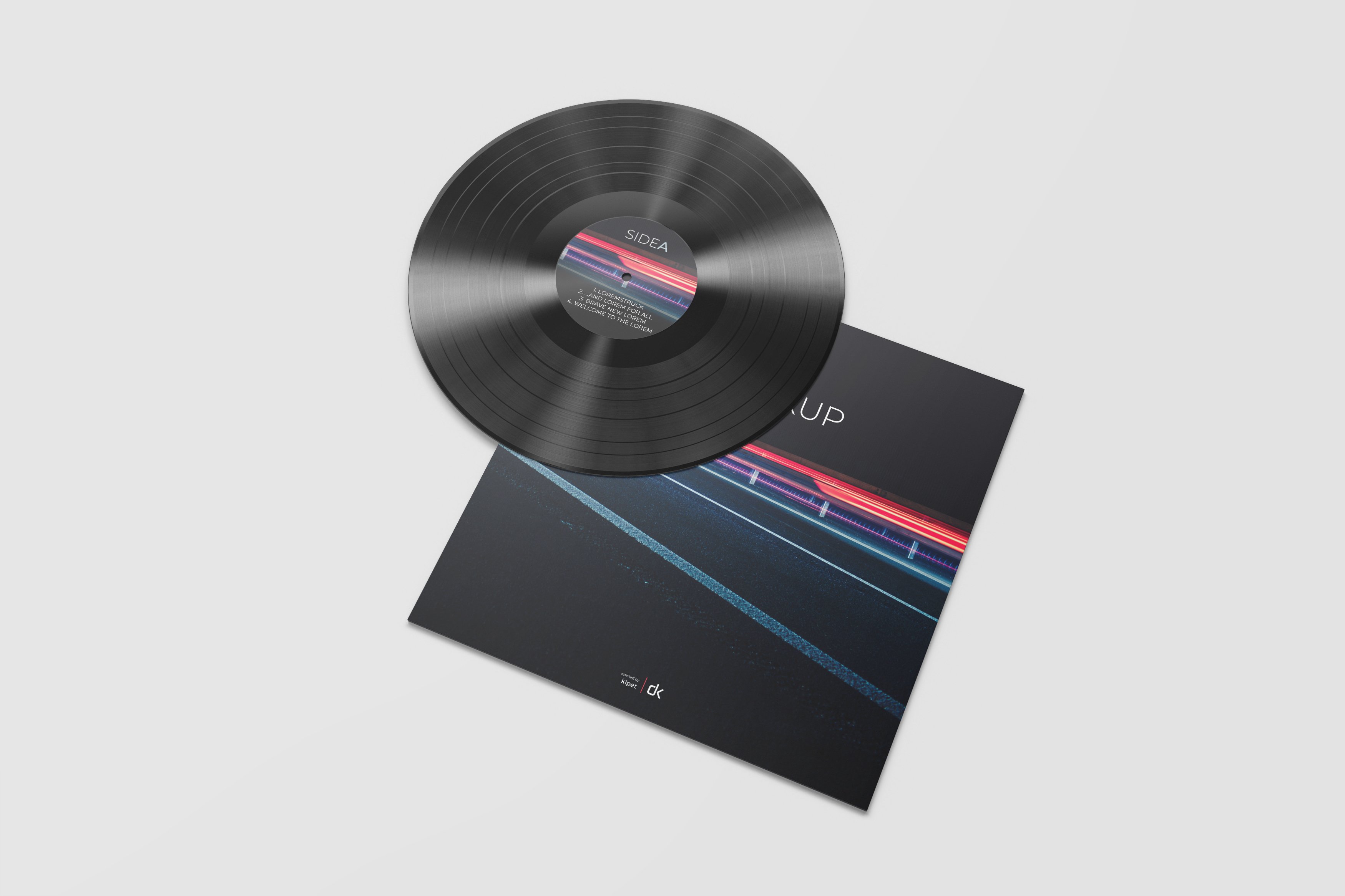 12款黑胶唱片包装纸袋设计展示贴图样机 Vinyl Record Mockup 3_img_2