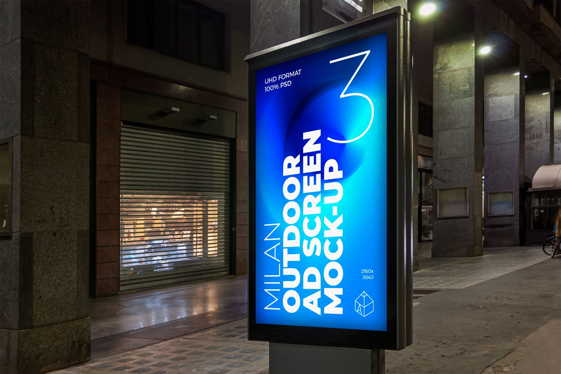 21款城市街头海报灯箱广告牌样机PSD模板素材 Milan Outdoor Ad Screen MockUps Set_img_2