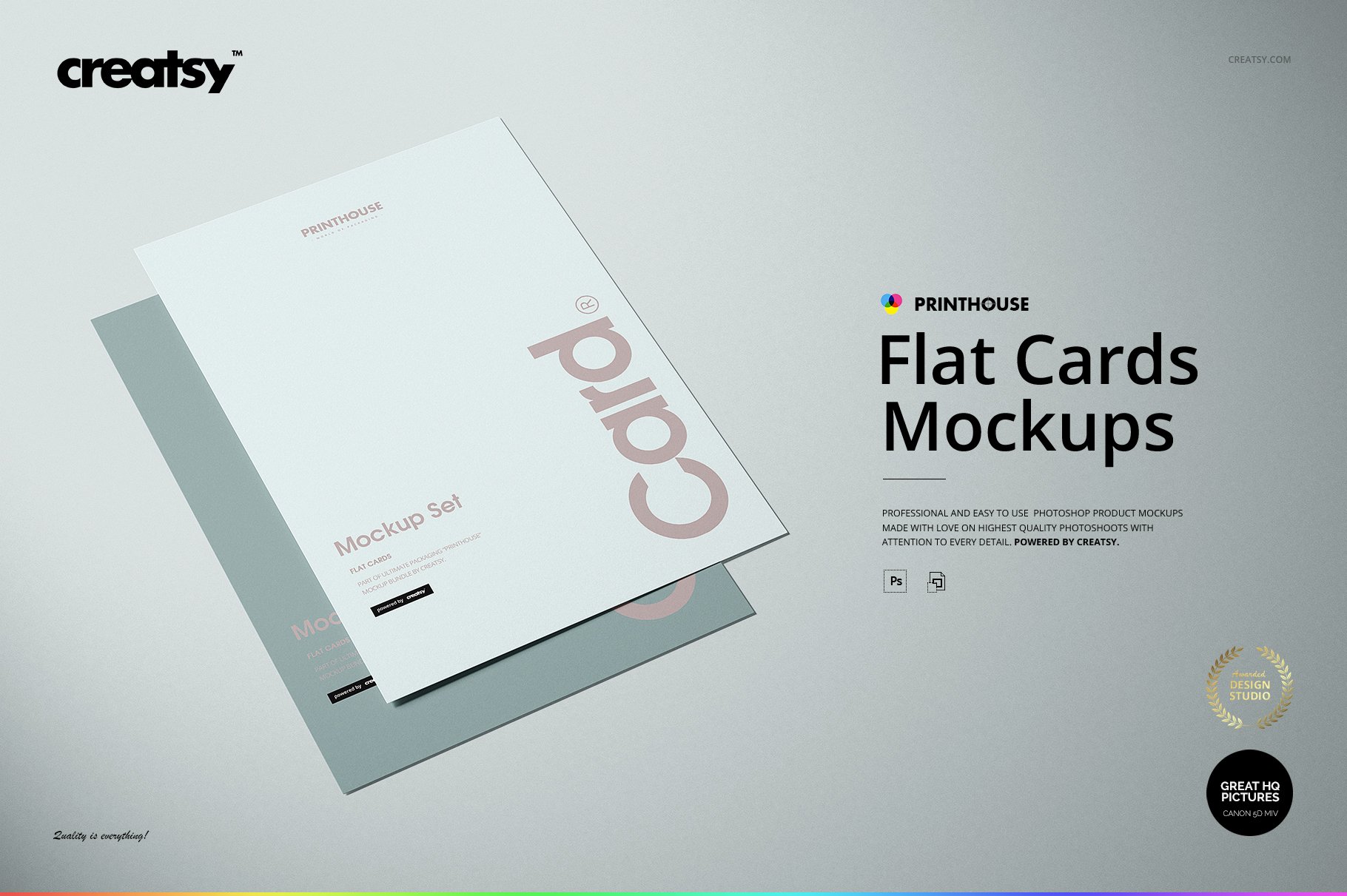 时尚宣传单页海报卡片设计展示贴图样机合集 Flat Cards Mockup Set_img_2