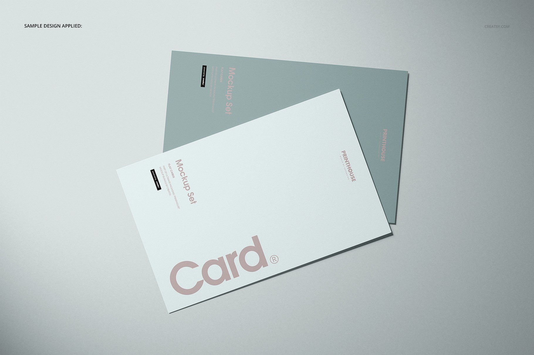 时尚宣传单页海报卡片设计展示贴图样机合集 Flat Cards Mockup Set_img_2