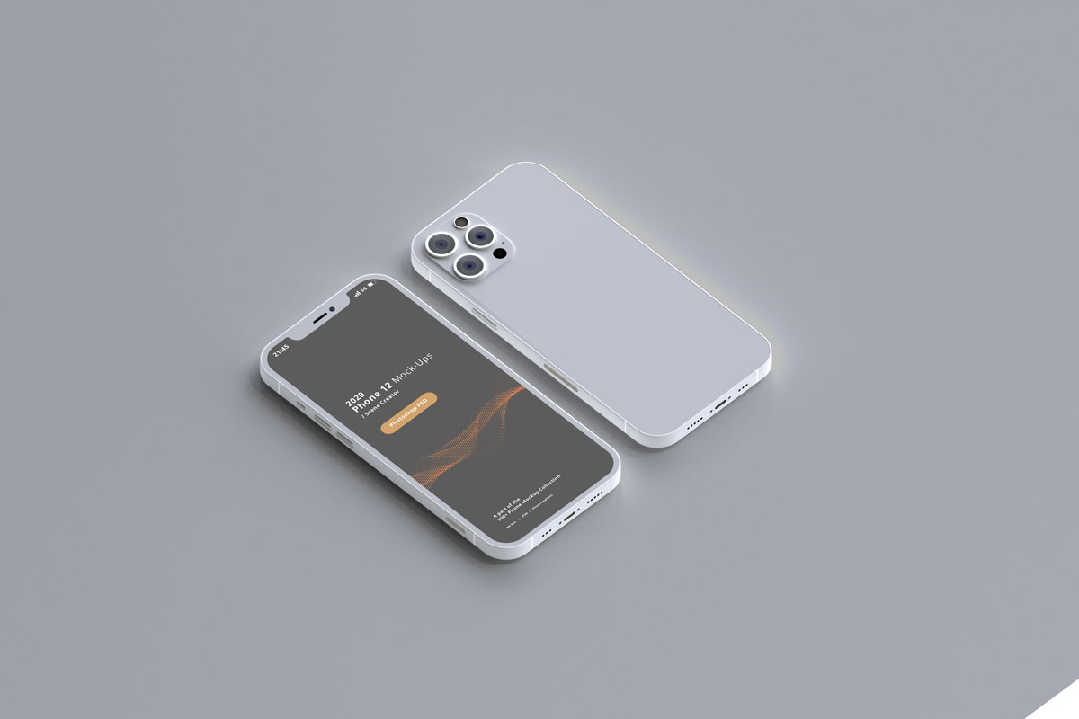 11款陶瓷APP应用程序设计苹果手机iPhone 12屏幕演示样机 2020 Smart iPhone 12 Mockups_img_2