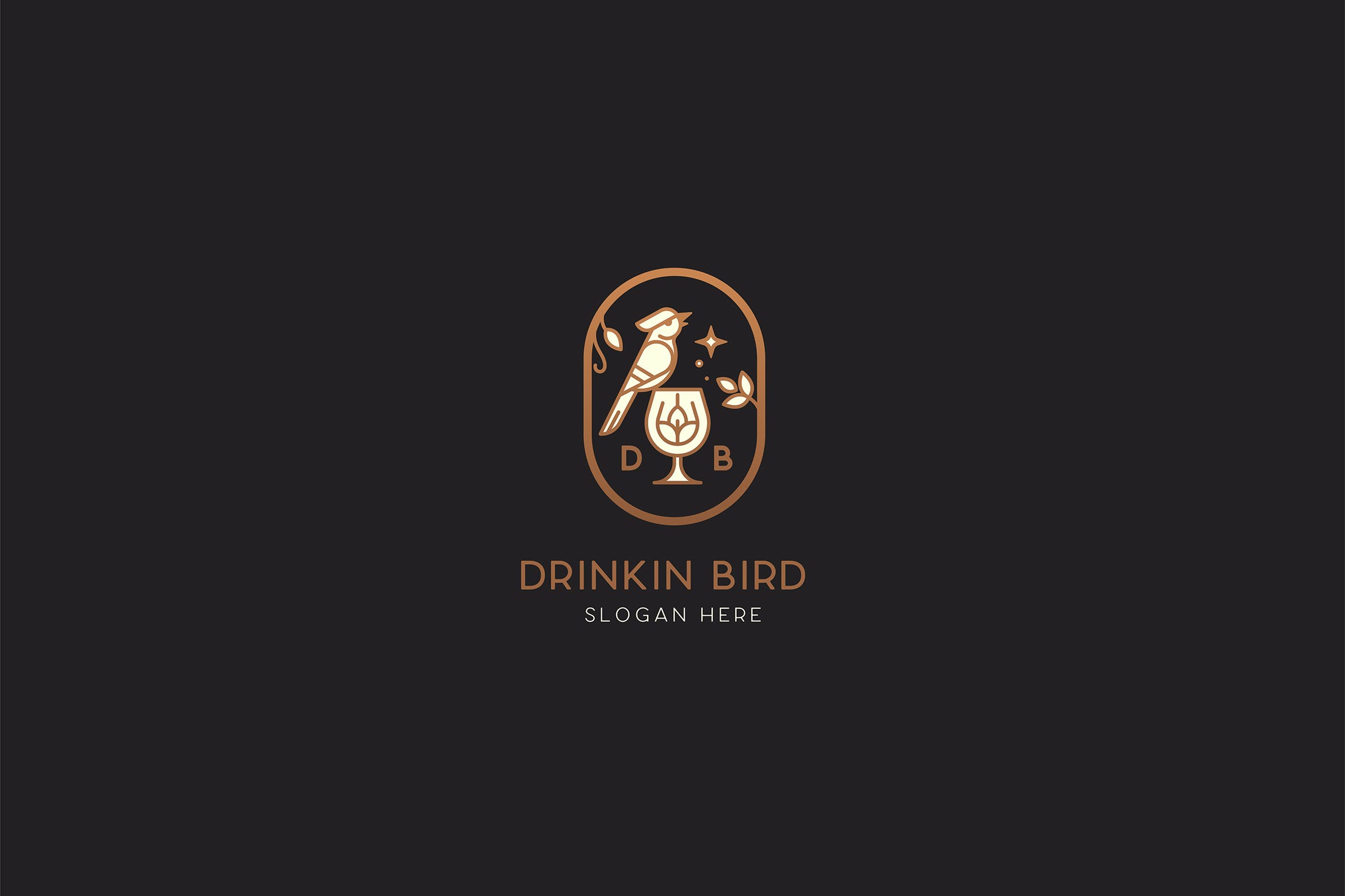 酒鸟啤酒徽标设计AI矢量模板 Drinking Bird Brewery Logo Template_img_2