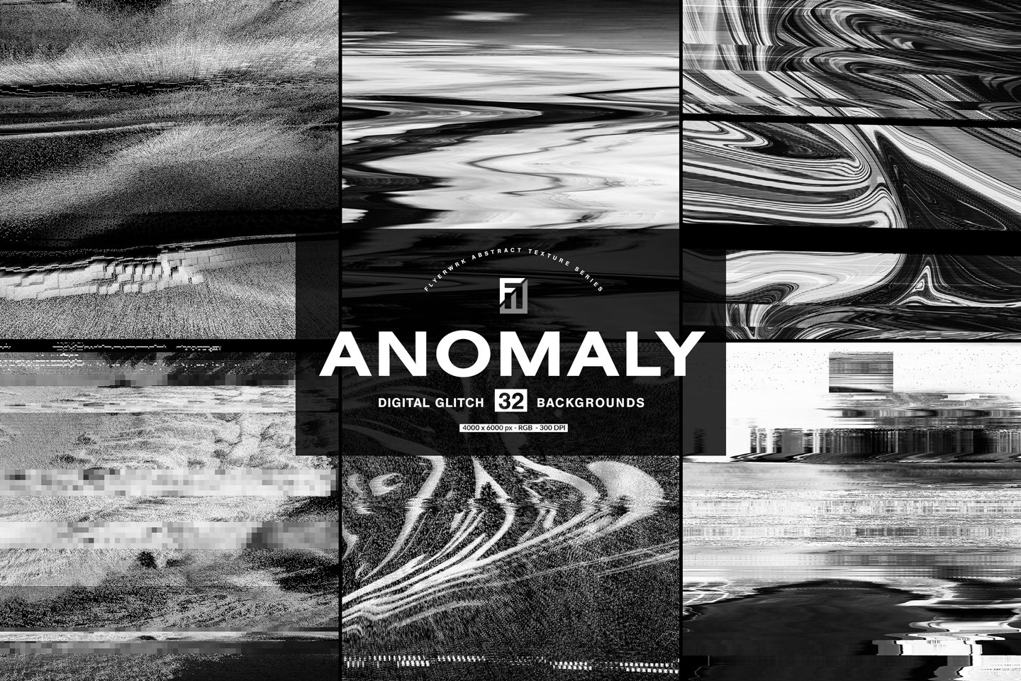 32款高清故障毛刺海报设计背景纹理图片素材 Anomaly - Abstract textures_img_2