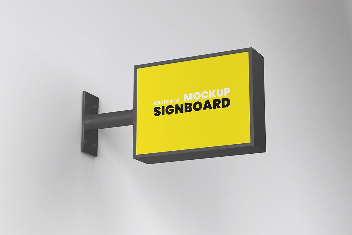 时尚品牌徽标标牌招牌设计贴图样机 Signboard Mockup Vol 1_img_2