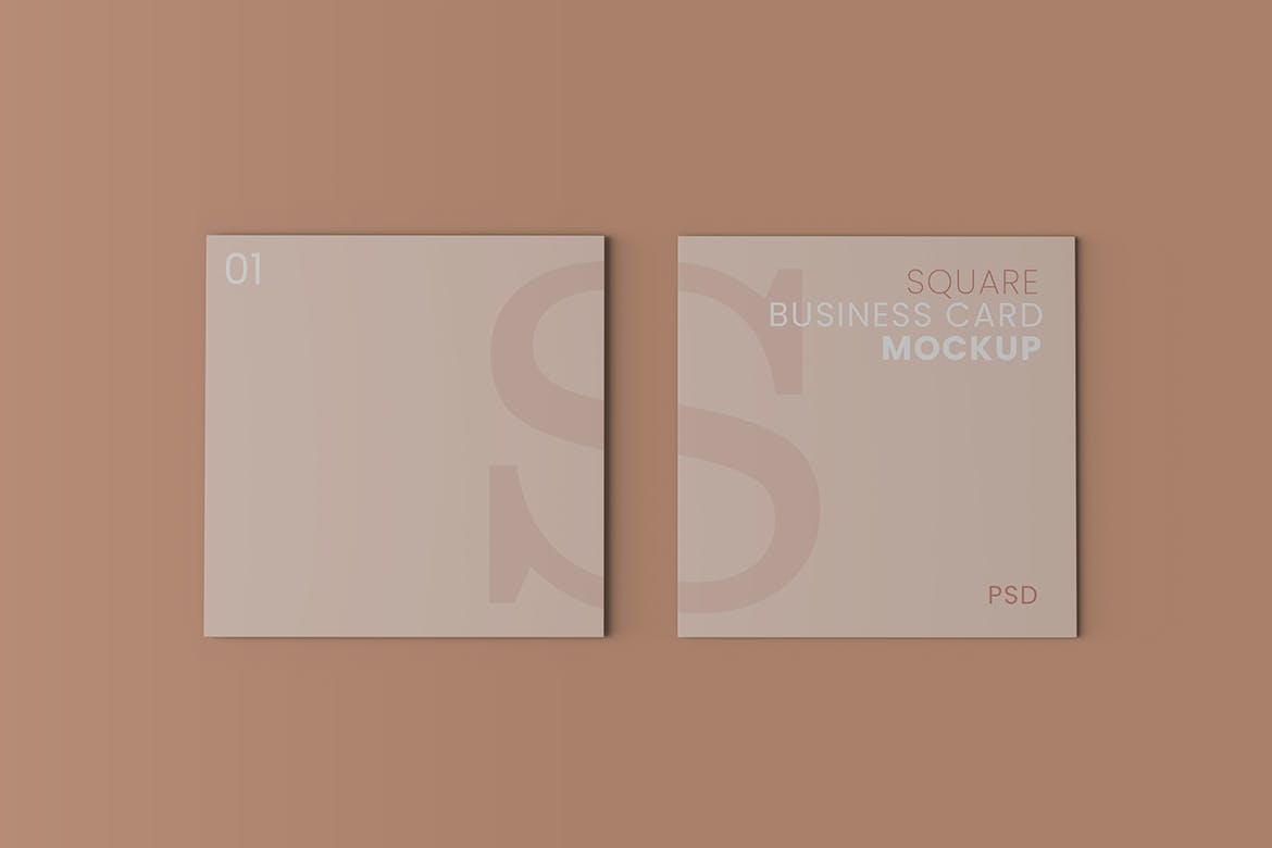 方形带封套商务名片卡片设计展示样机 Square Envelope Mockup Vol 01_img_2