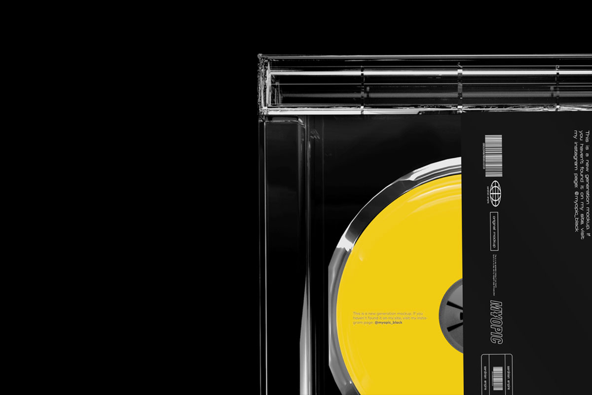 矩形CD塑料包装盒设计贴图样机 Rectangle CD Case Mockup_img_2