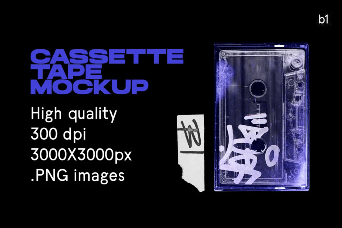 潮流复古盒式磁带塑料盒设计展示贴图样机 Cassette Tape Vintage Mockup_img_2