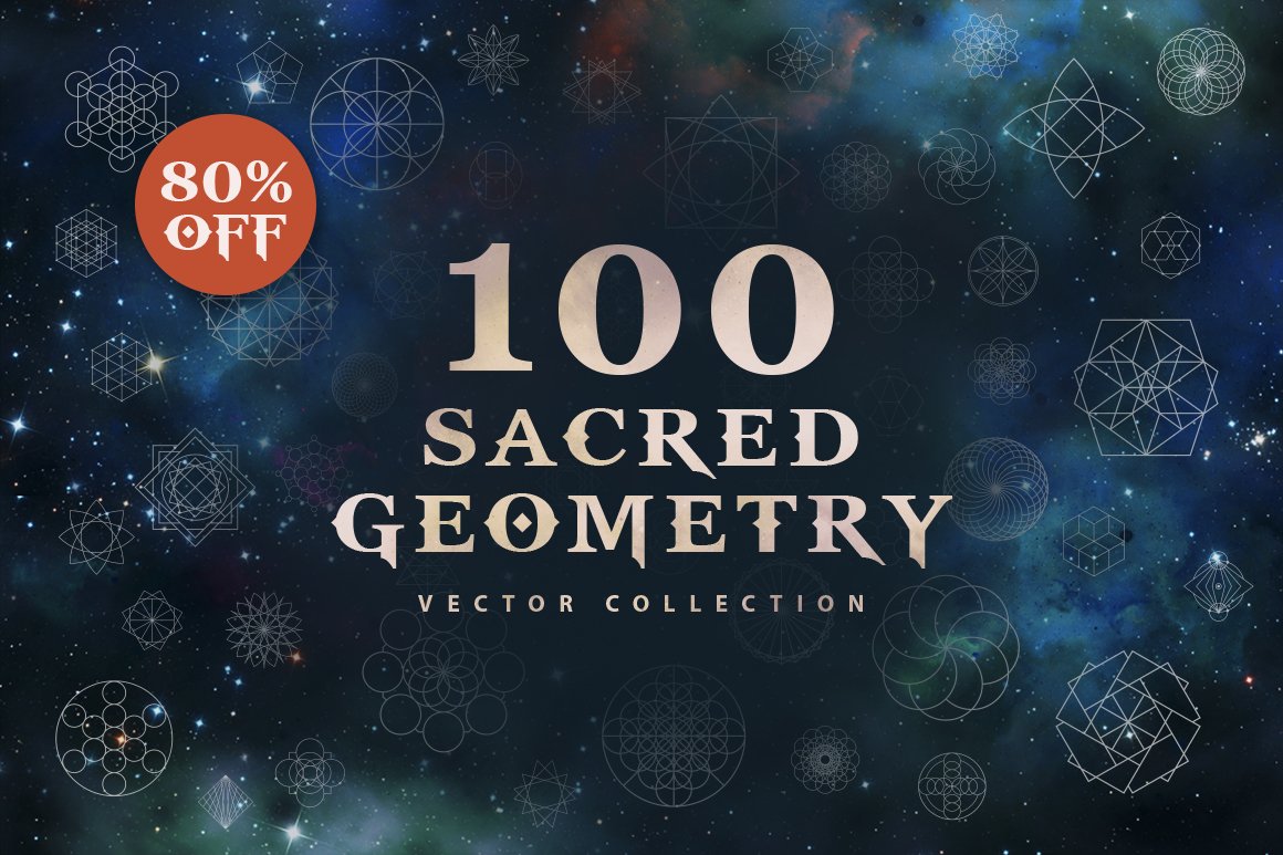 100款抽象神秘矢量几何形状设计素材 100 Sacred Geometry Vectors_img_2