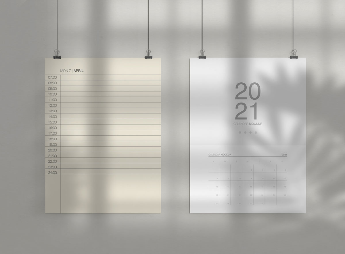 20款多样式台历日历挂历设计展示贴图样机 Calendar mockup - 20 PSD_img_2