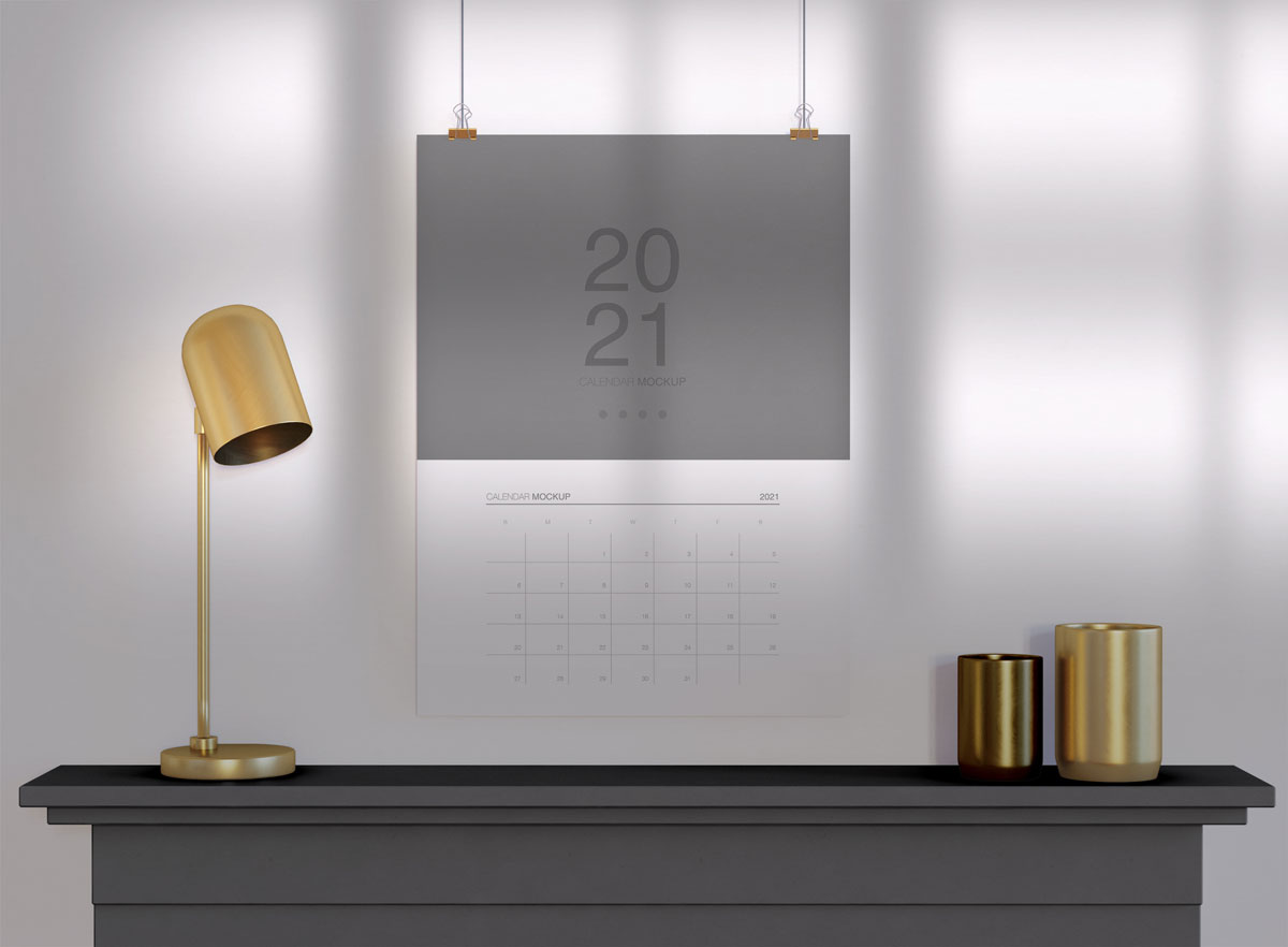 20款多样式台历日历挂历设计展示贴图样机 Calendar mockup - 20 PSD_img_2