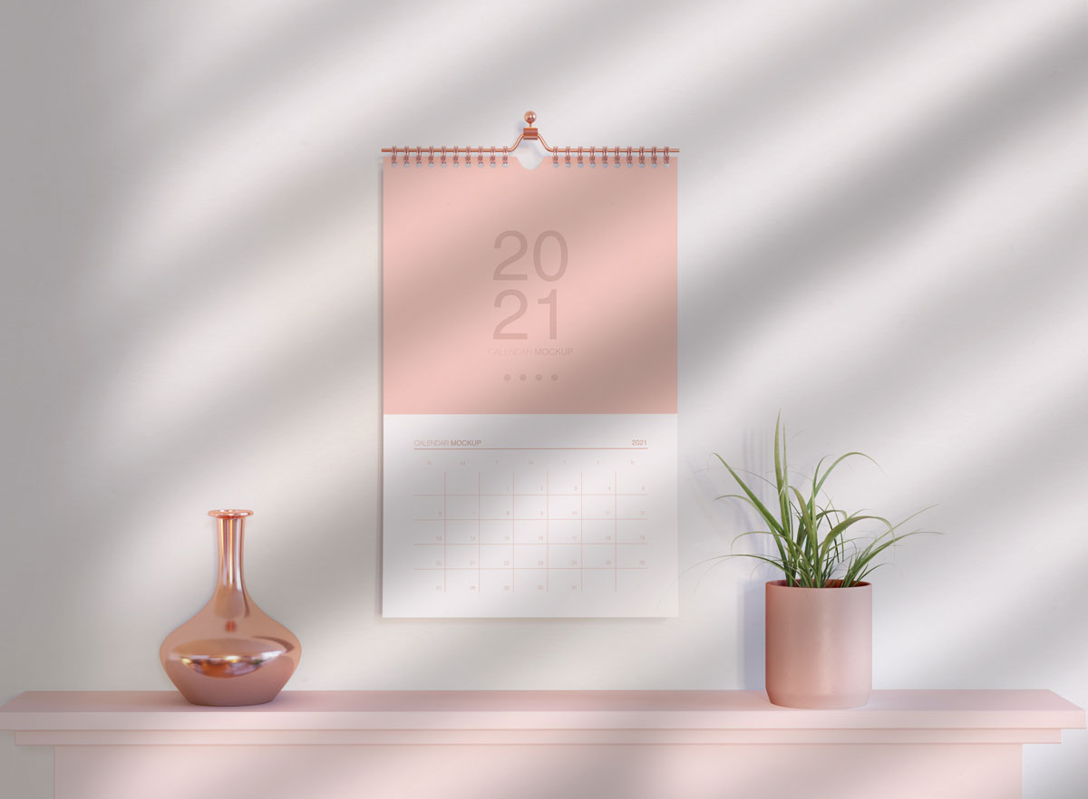 20款多样式台历日历挂历设计展示贴图样机 Calendar mockup - 20 PSD_img_2